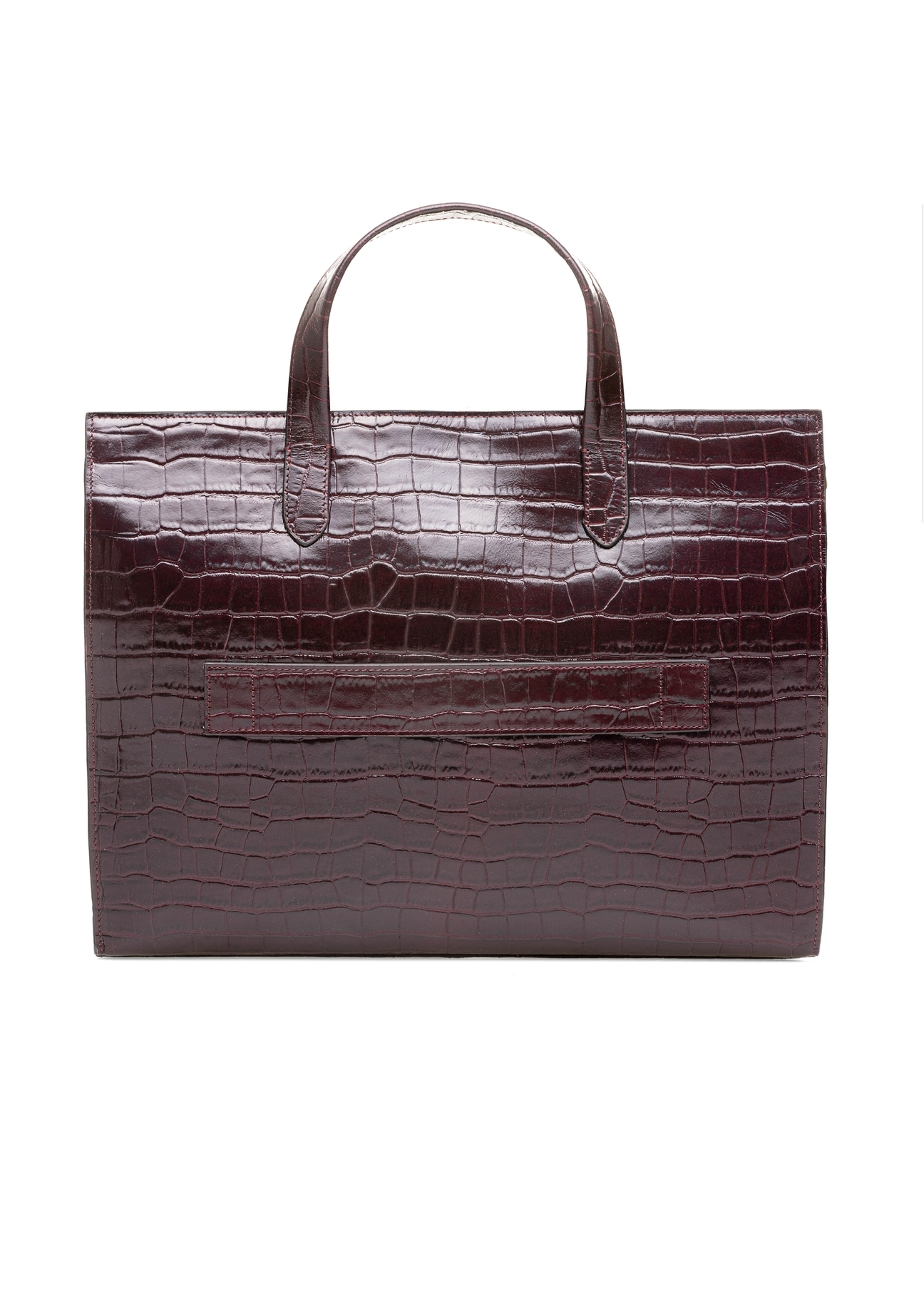 Burgundy large croco leather handbag TORES-1132E-49(Z25)