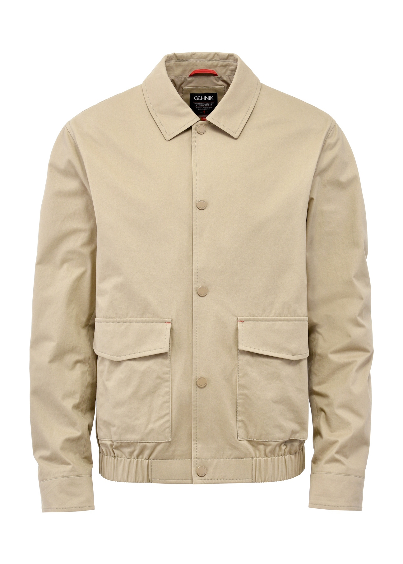 Beige men's transition jacket KURMT-0365-82(W25), front product view on white background.