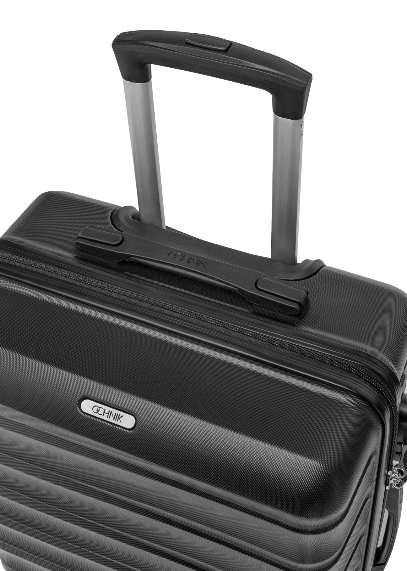 Medium suitcase on wheels WALAB-0081-99-24(W26), view of the product handle on a white background.