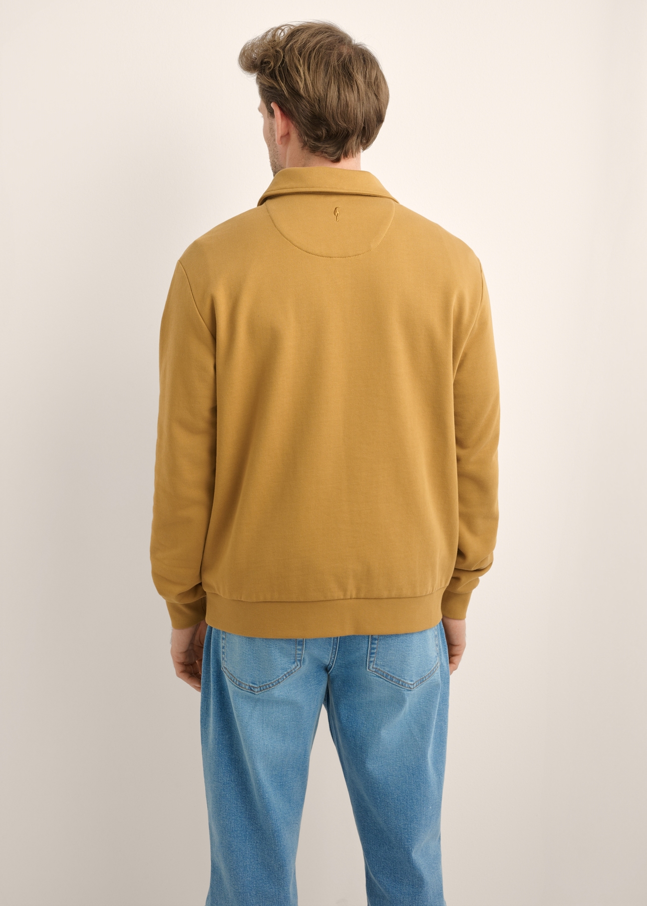 Mustard cotton men's sweatshirt BLZMT-0081-2D(Z26)