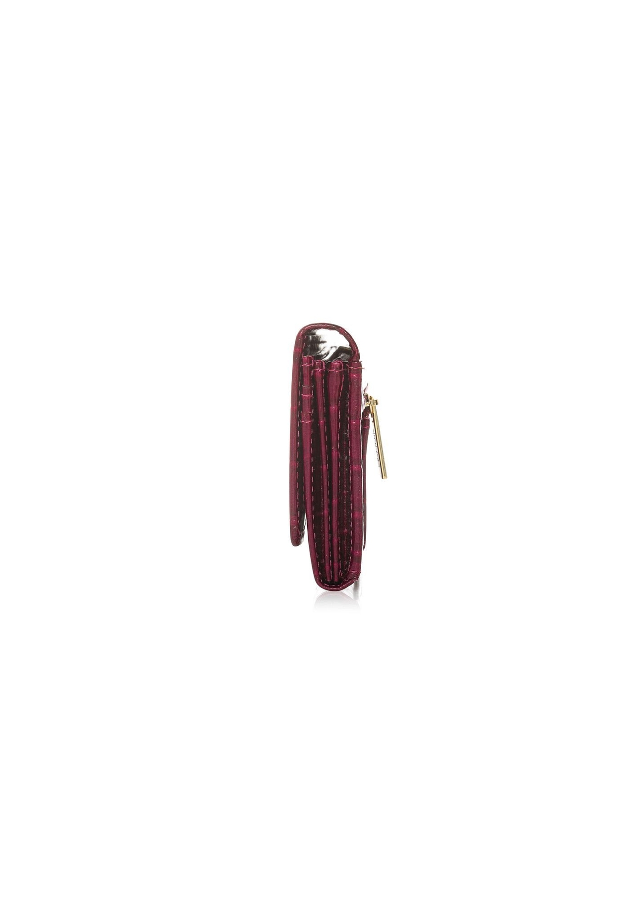 Women's leather pink wallet PORES-0889B-31(Z25), side product view on white background.