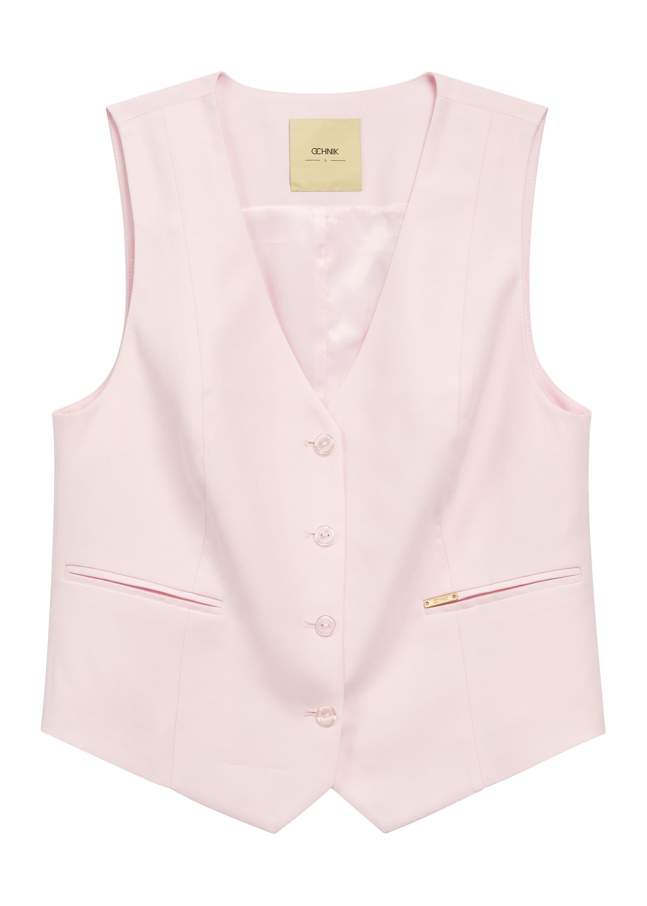 Light pink women's vest KAMDT-0032-5A(W26) - front product view, on white background.