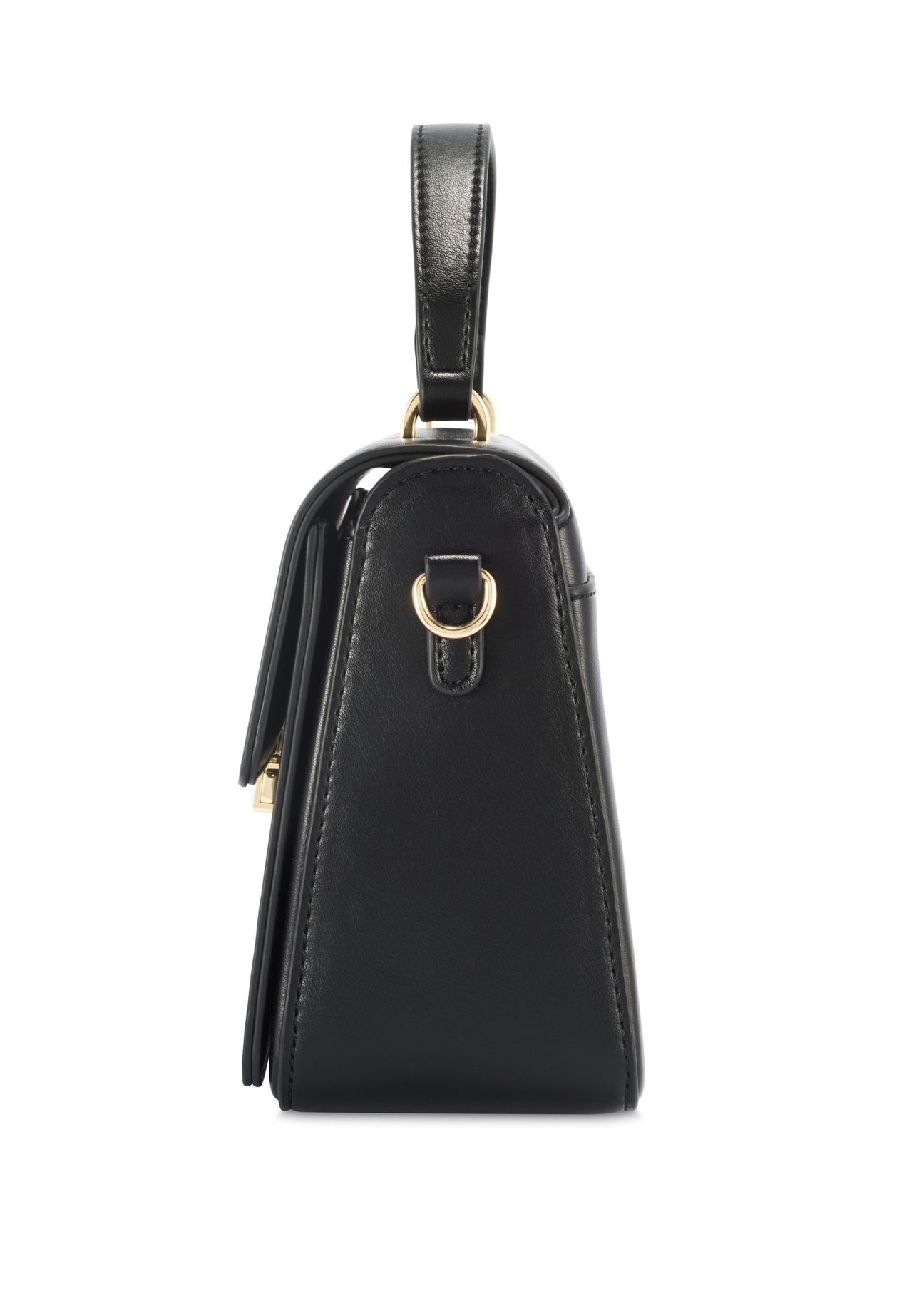 Black women's handbag TOREC-1080-99(Z25), product view from the side on a white background.