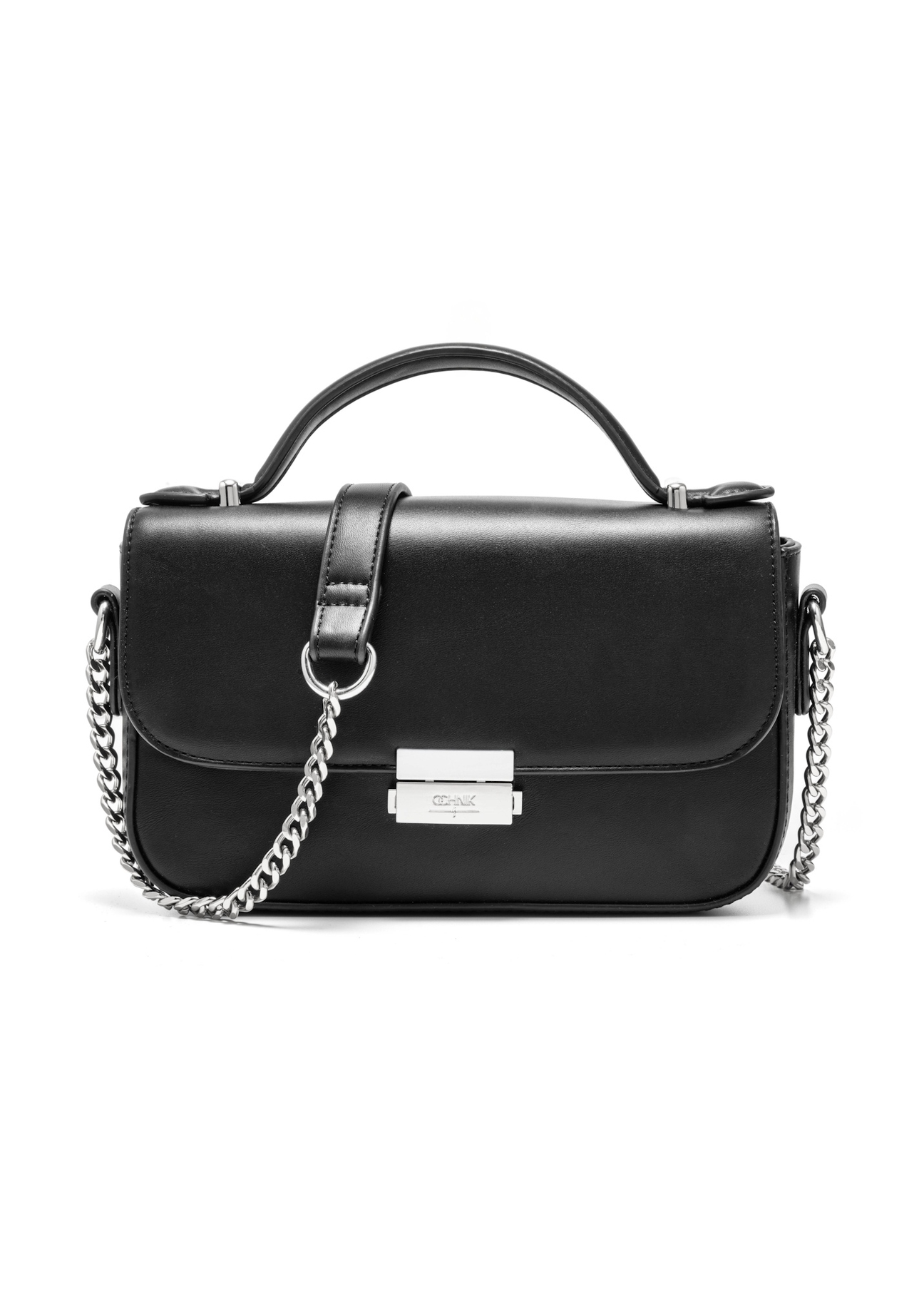 Black women's messenger bag TOREC-1066-99(Z25), front product view on white background.