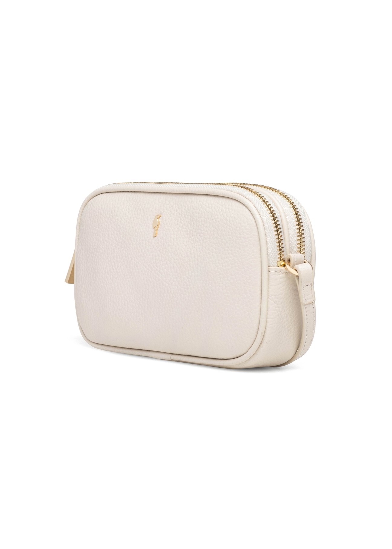Small cream-colored leather women's handbag TORES-1152-0B(W26), diagonal product view on a white background.
