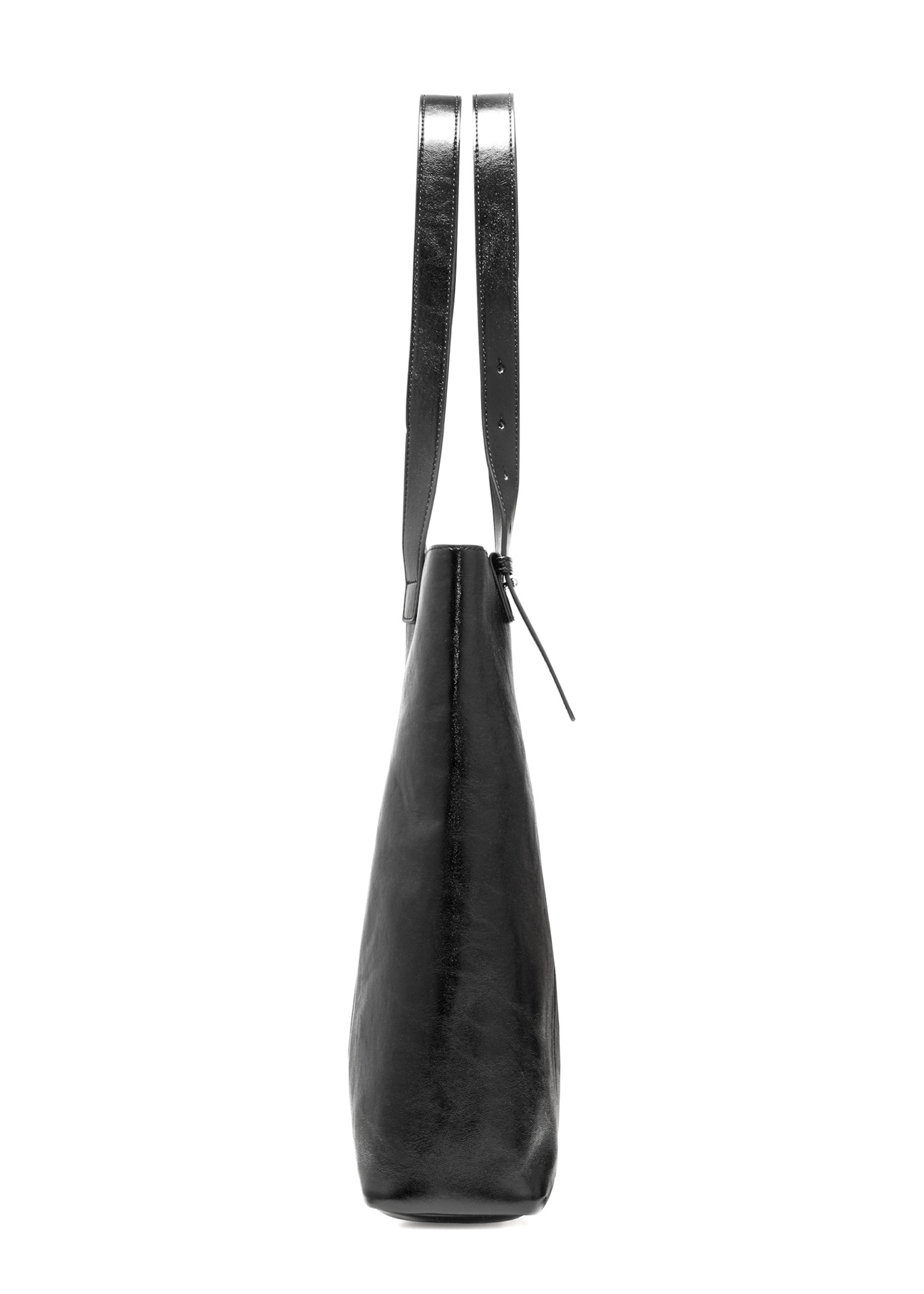 Black women's shopper bag TOREC-1086-99(Z25), side product view on white background.
