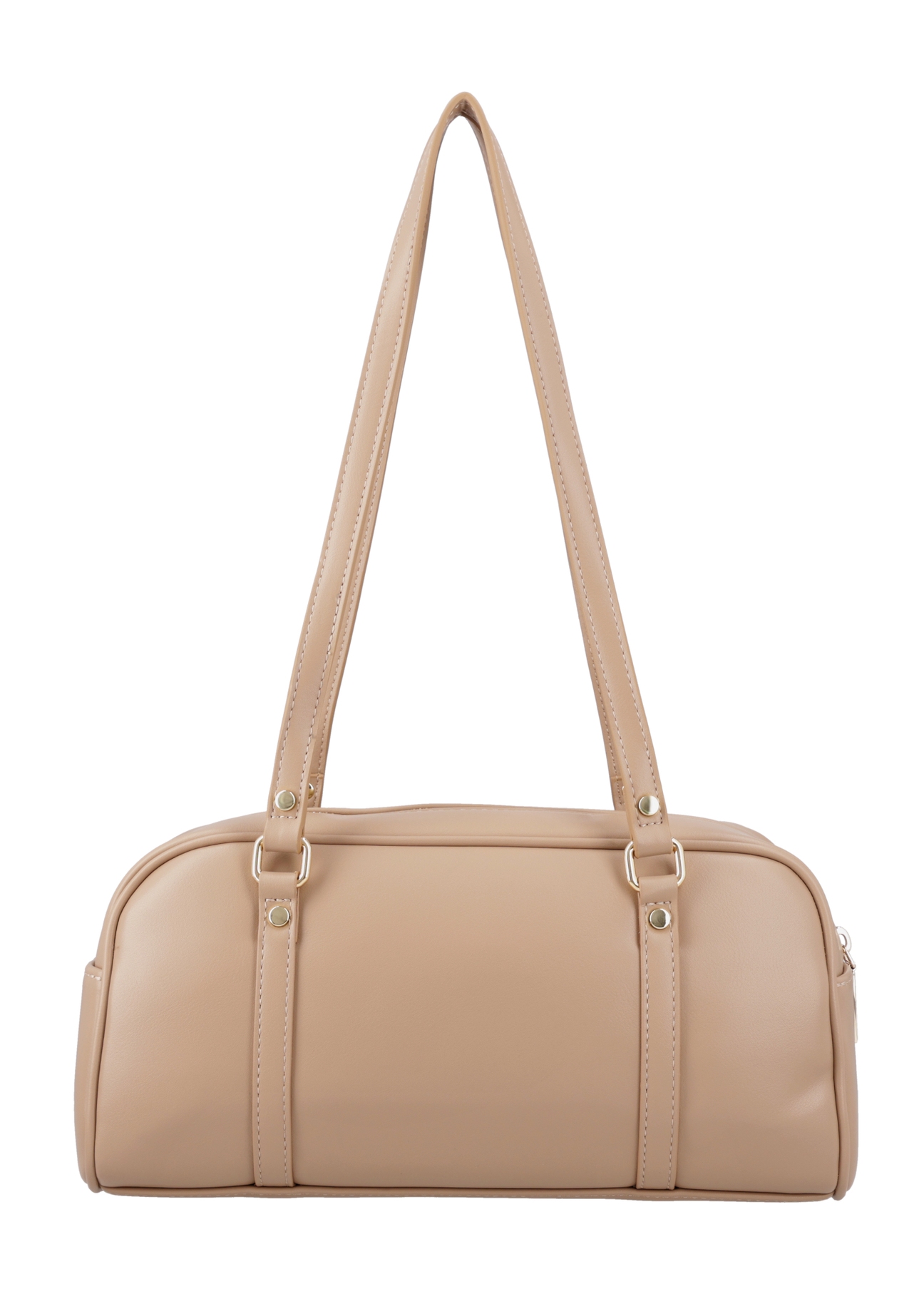 Dark beige shoulder bag TOREC-1233-1K(Z26), product view from the back on a white background.