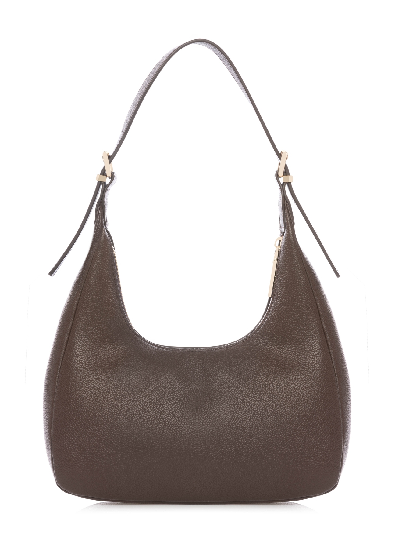 Brown small women's handbag TOREC-1239-1I(W26) - product view from the back, on a white background.