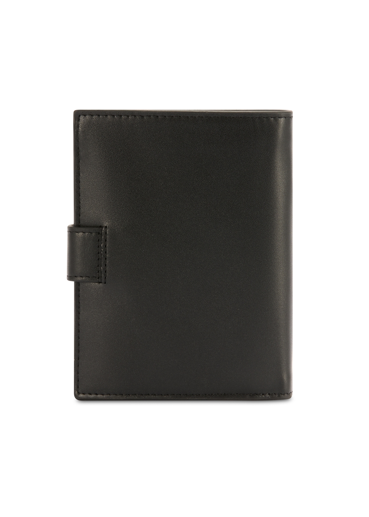 Black men's leather wallet PORMS-0656-99(Z25), product view from the back on a white background.