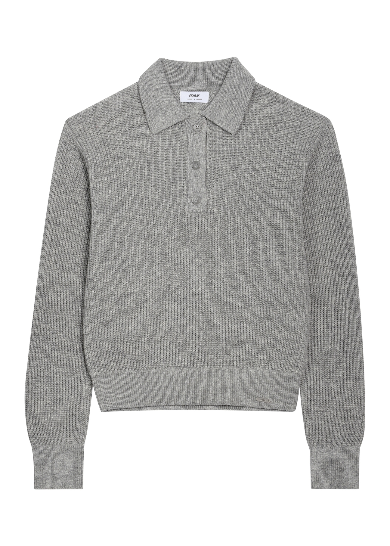Gray women's wool sweater SWEDT-0286-9B(Z26), front product view on white background.