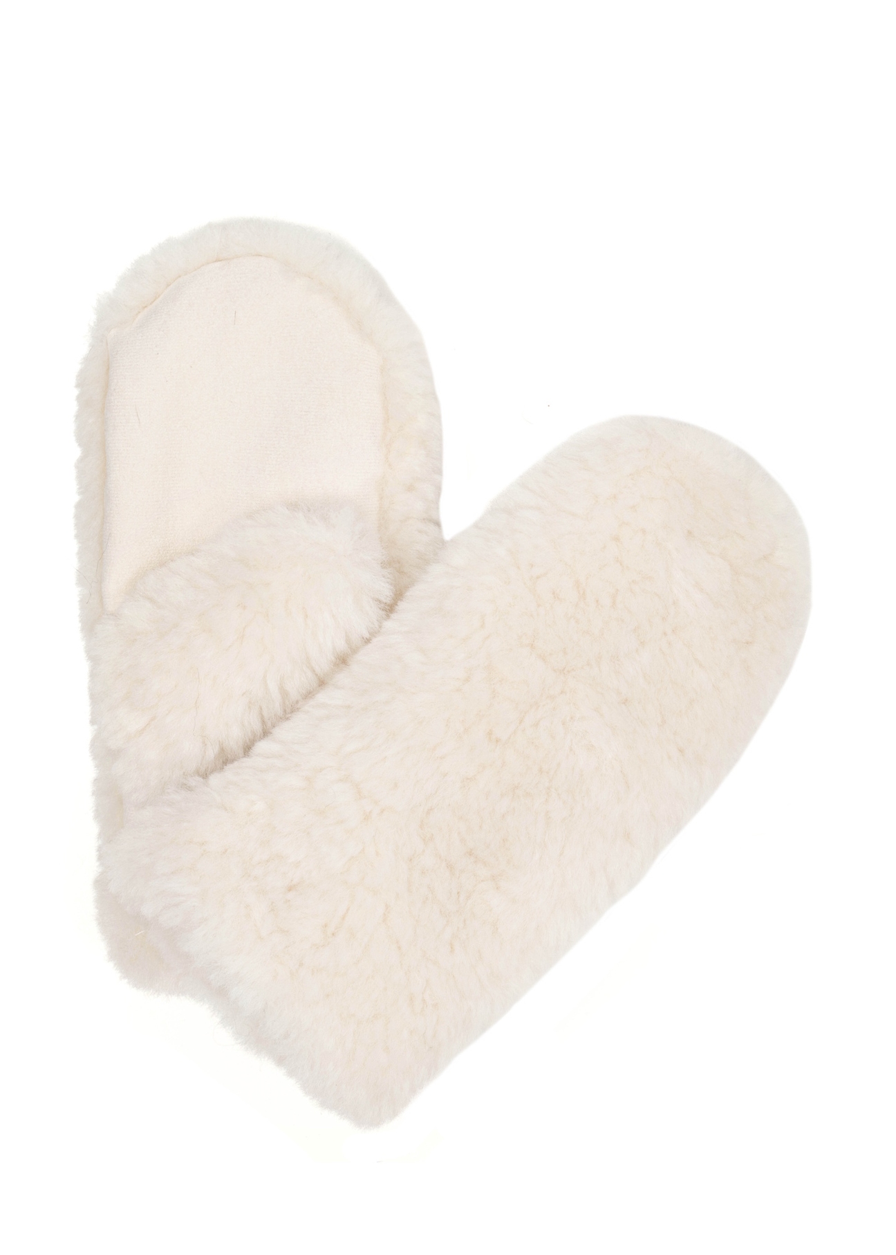 Cream-colored women's winter gloves REKDF-0036-0B(Z26), front view on a white background.