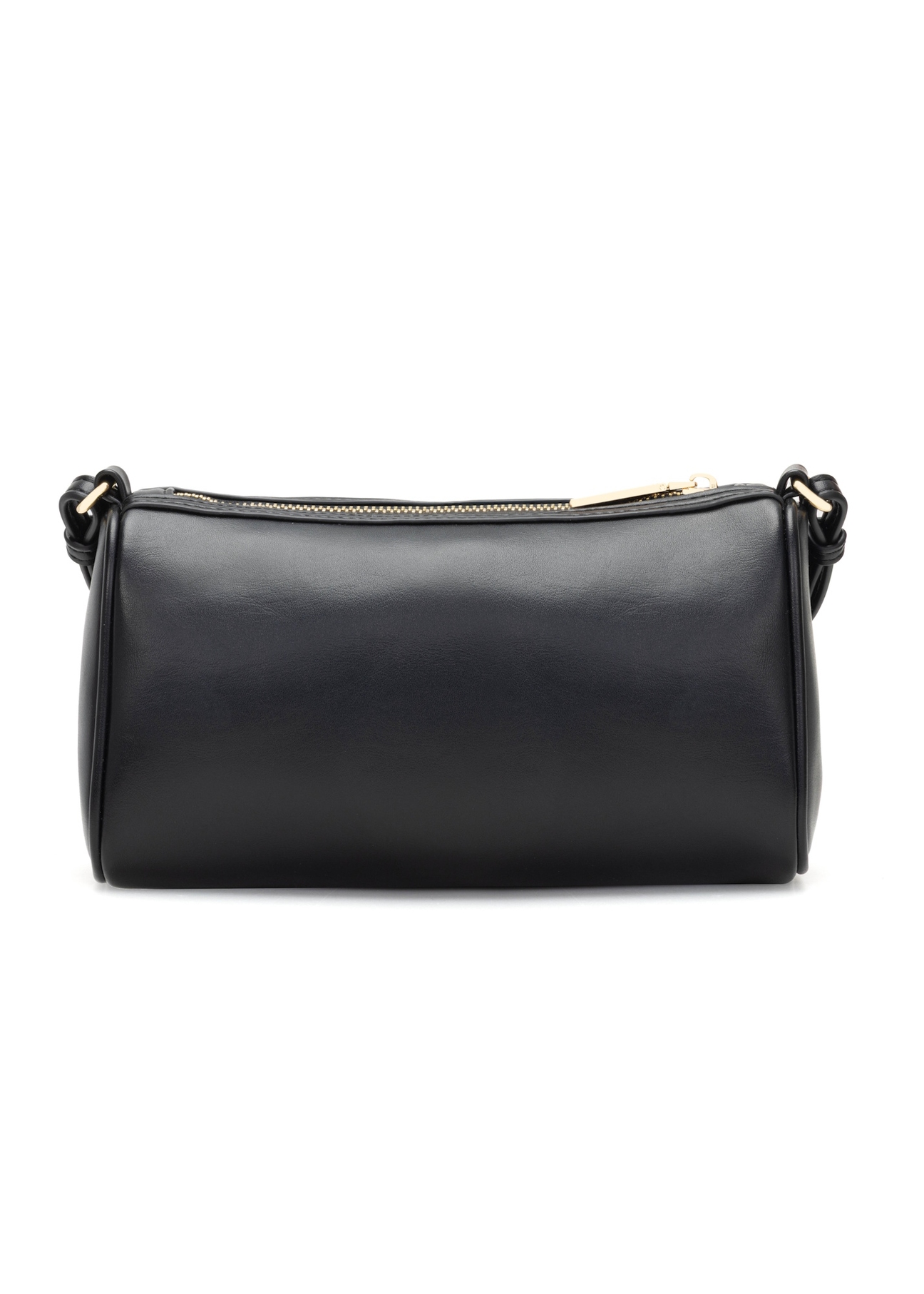 Black small oblong women's handbag TOREC-1176-99(W26), product view from the back on a white background.