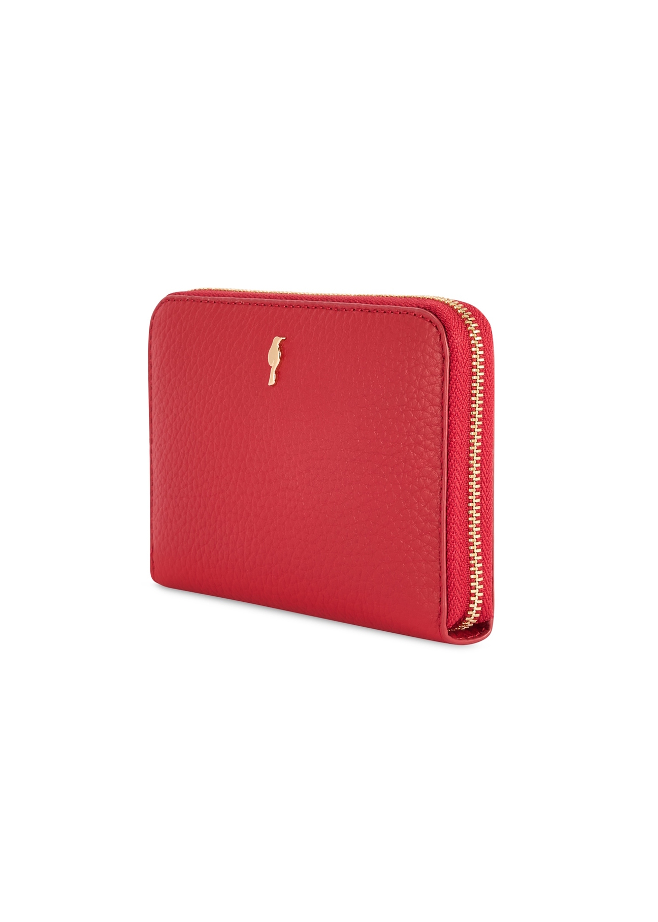 Red leather medium women's wallet PORES-0898G-42(Z25), diagonal product view on white background.