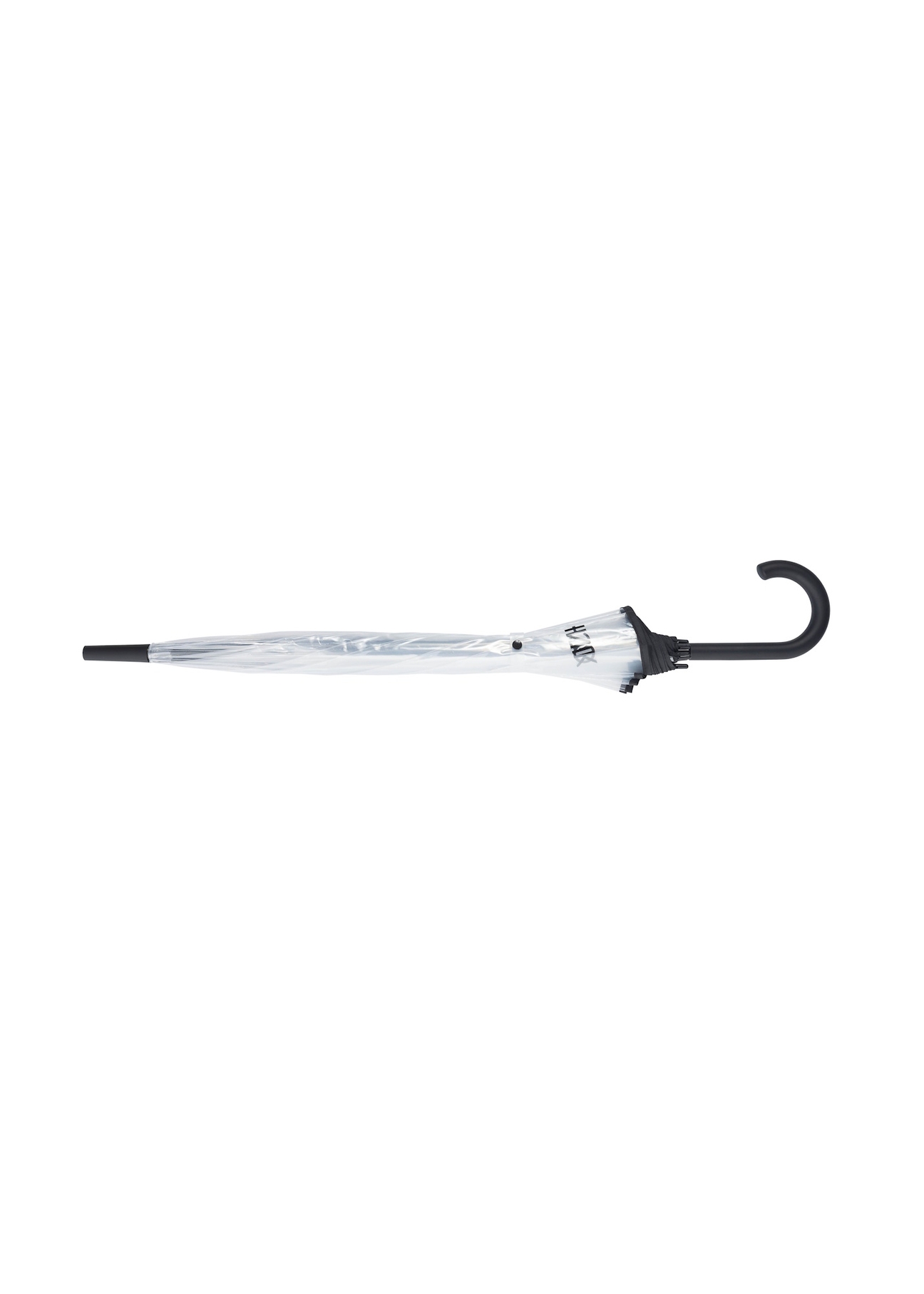 Large transparent women's umbrella PARSD-0037-14(W25), view of the folded product on a white background.