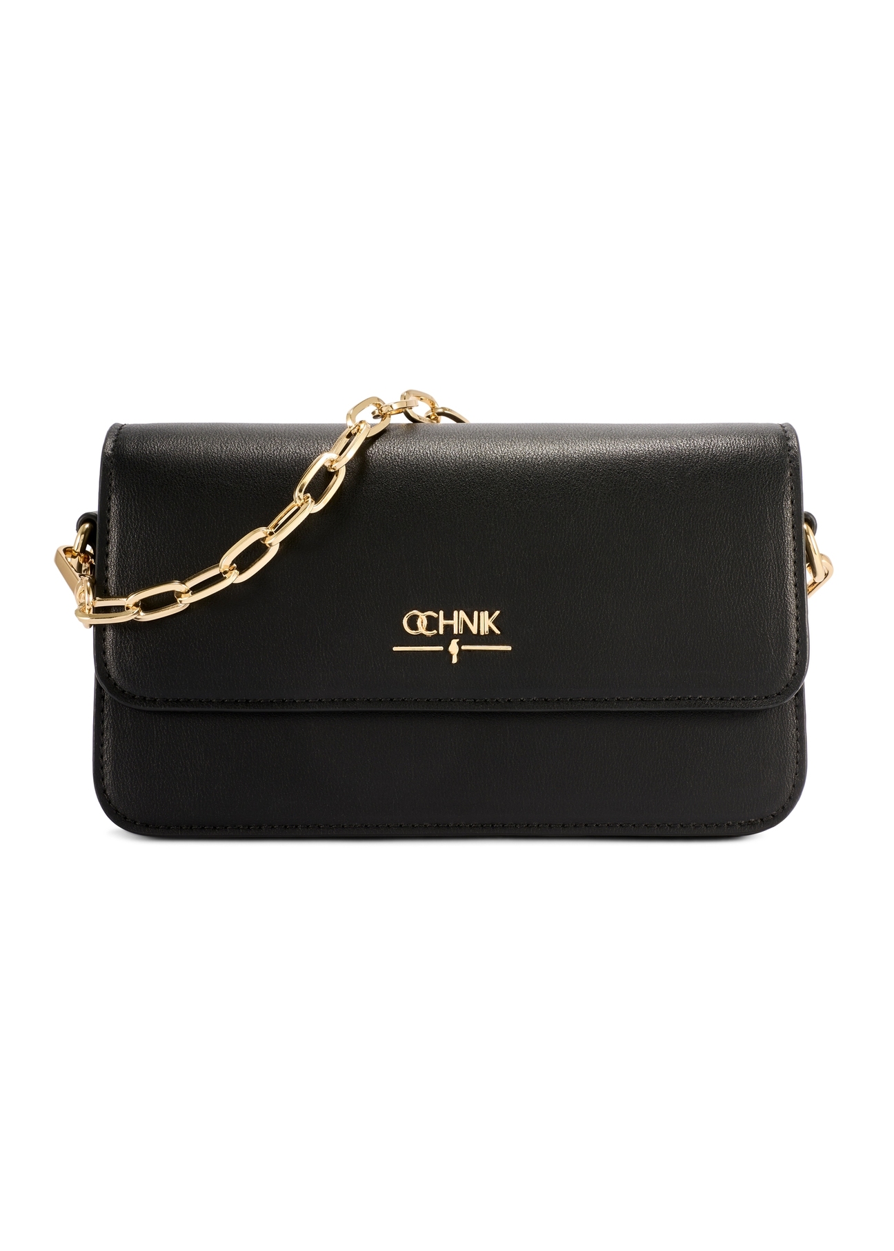 Small black women's handbag TOREC-1171-99(W26), front product view on white background.