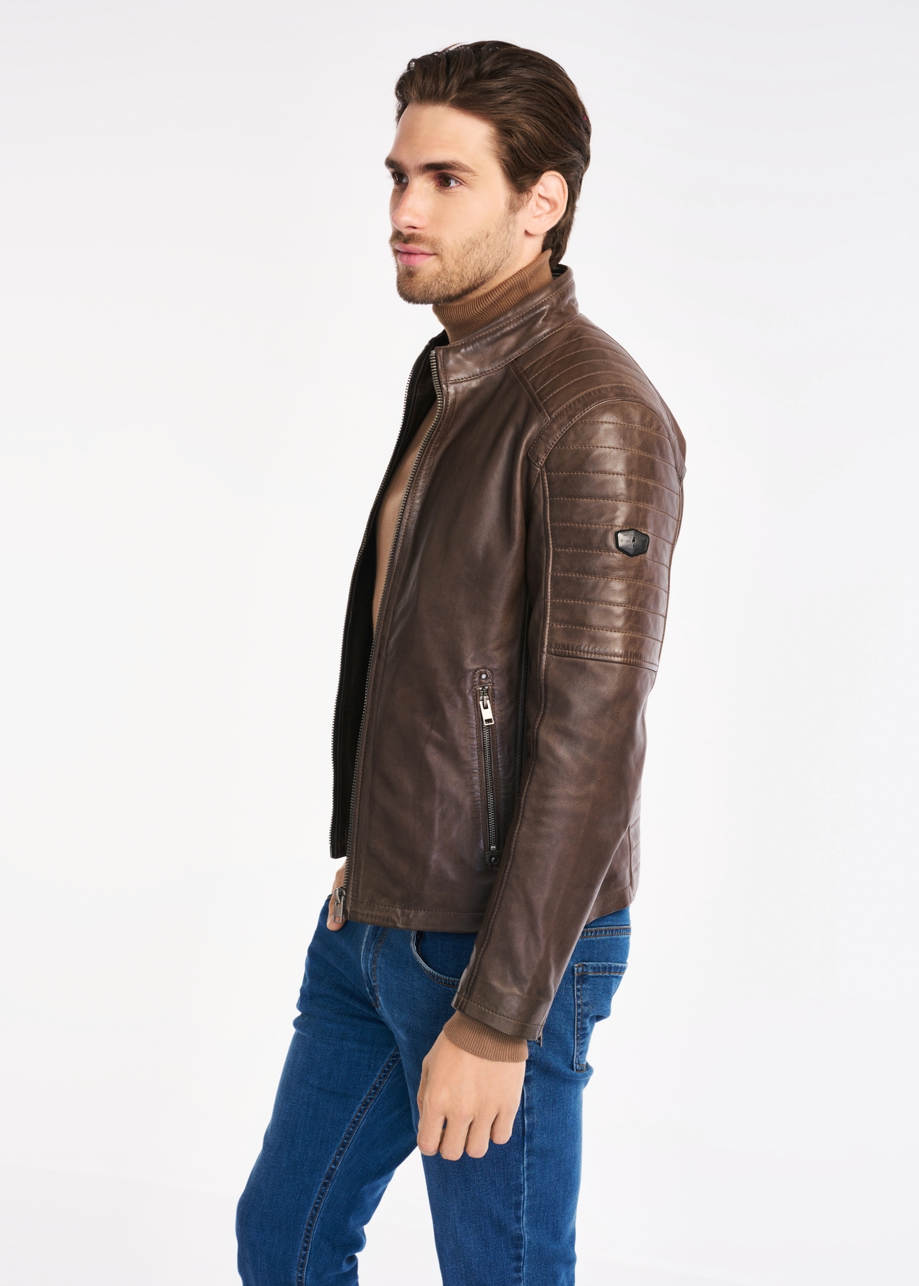 Men's leather jacket KURMS-0287-1259(Z22)-02