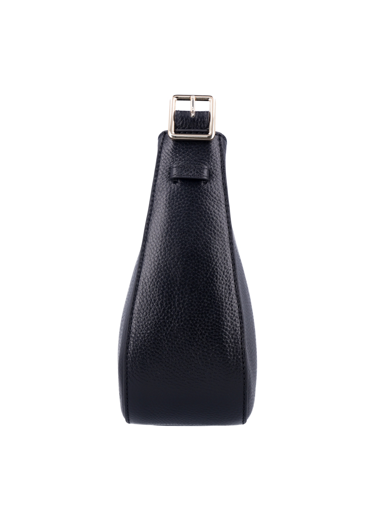 Black leather women's shoulder bag TORES-1348-9I(Z26), side product view on white background.