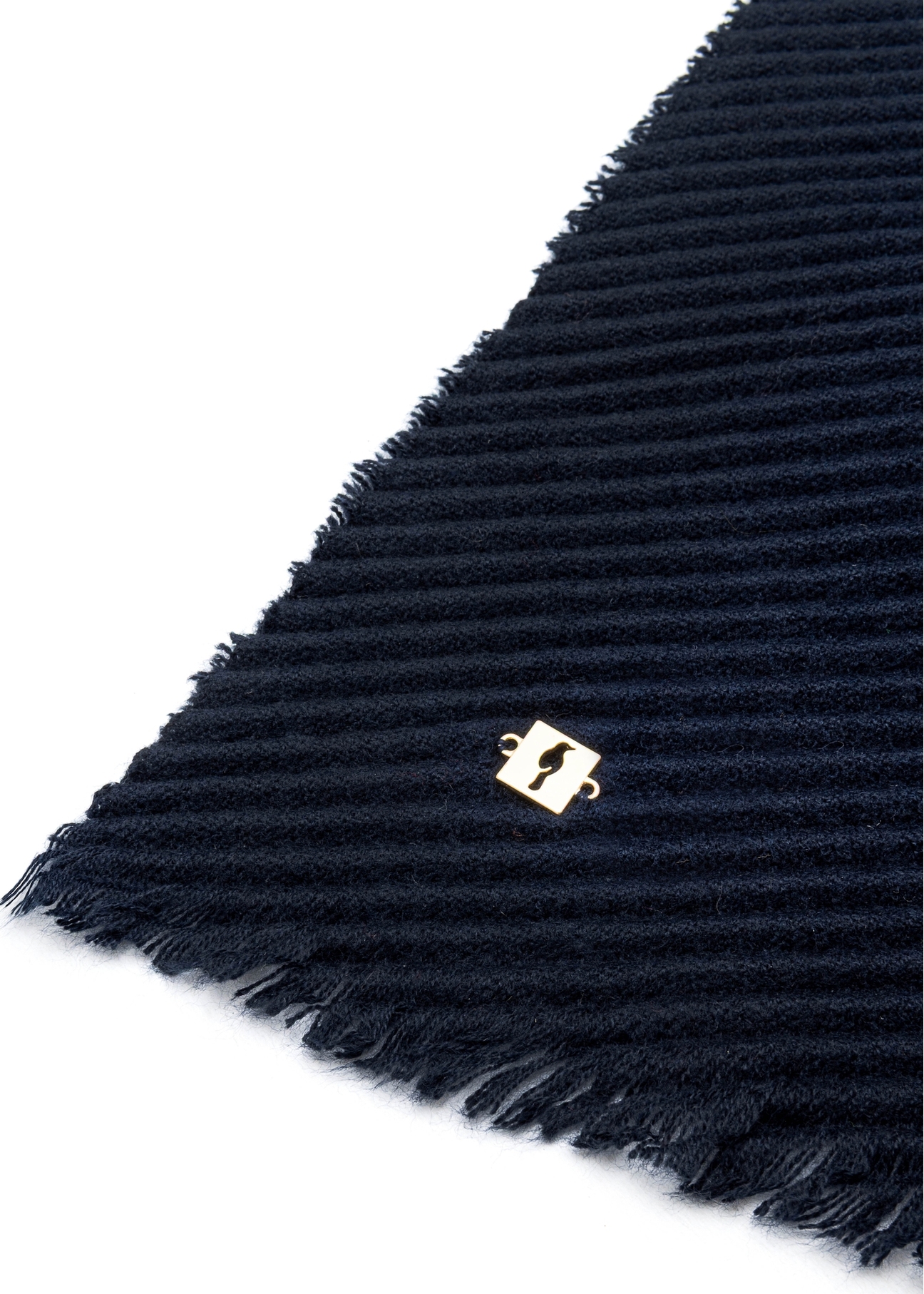 Light navy blue women's scarf SZADT-0179A-69(Z25), close-up of the product detail, view on a white background.