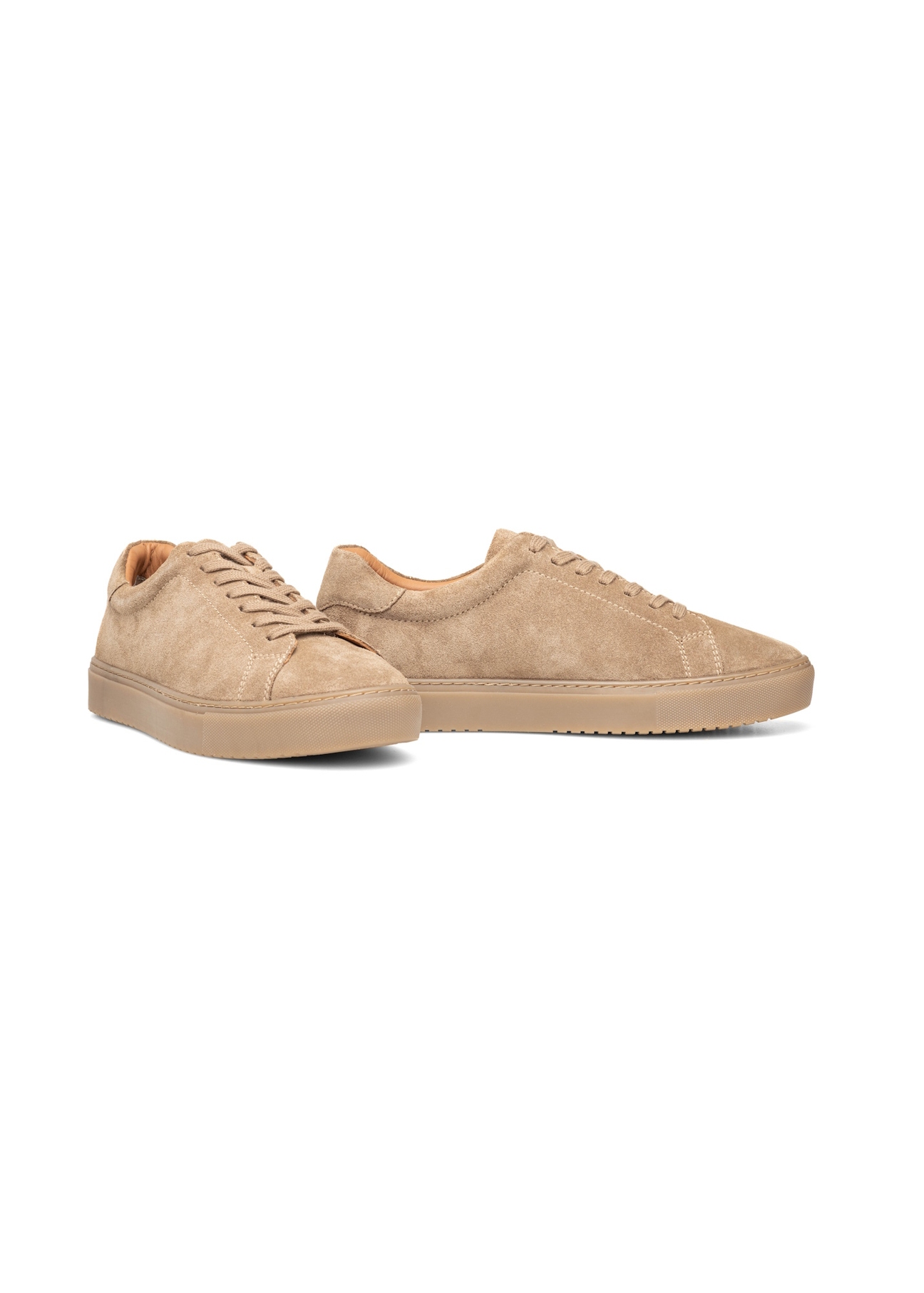 Men's leather shoes in cool beige color BUTYM-0503A-1K(W26), diagonal product view on a white background.