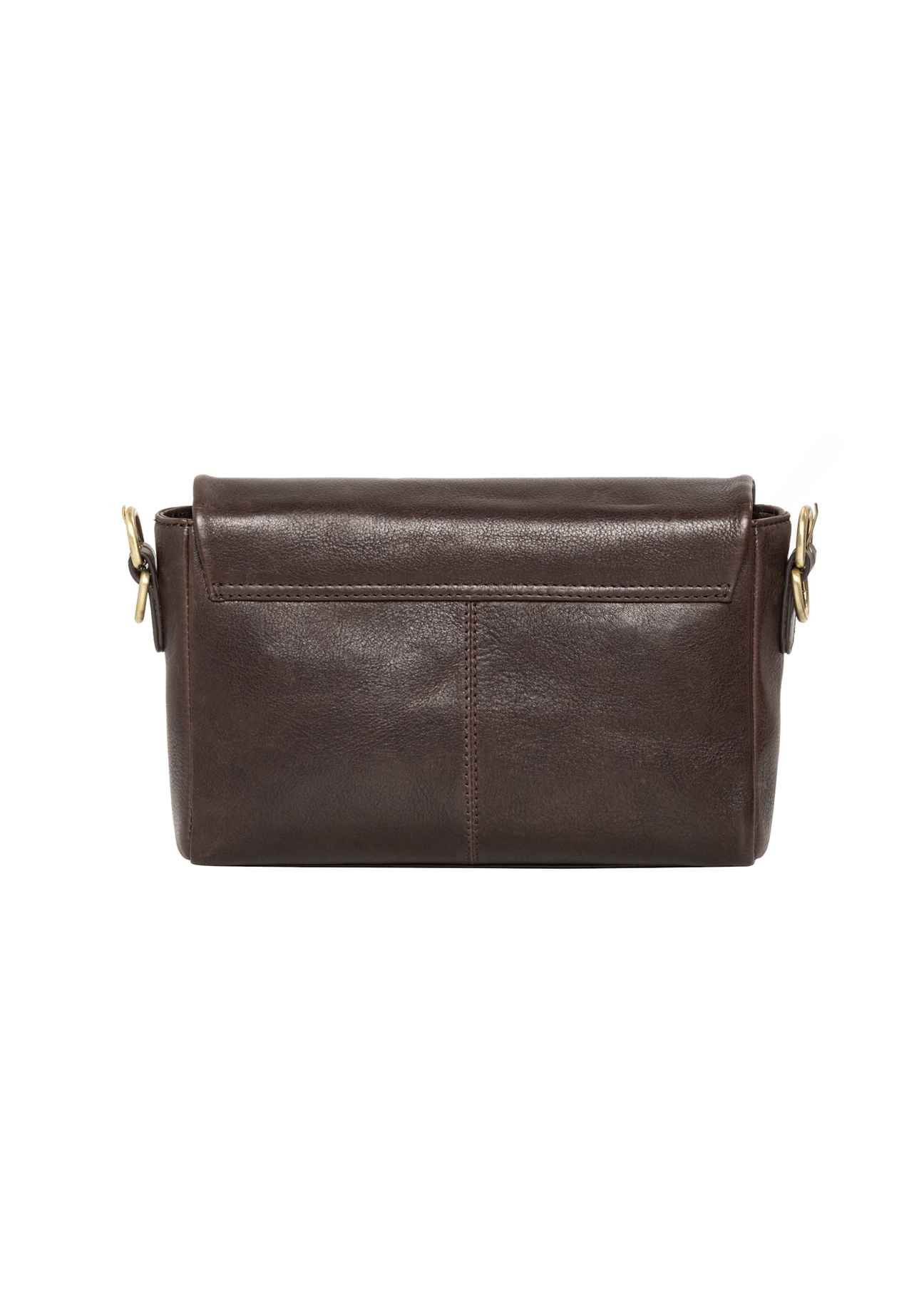 Brown leather women's handbag TORES-1377-1H(Z26), product view from the back on a white background.