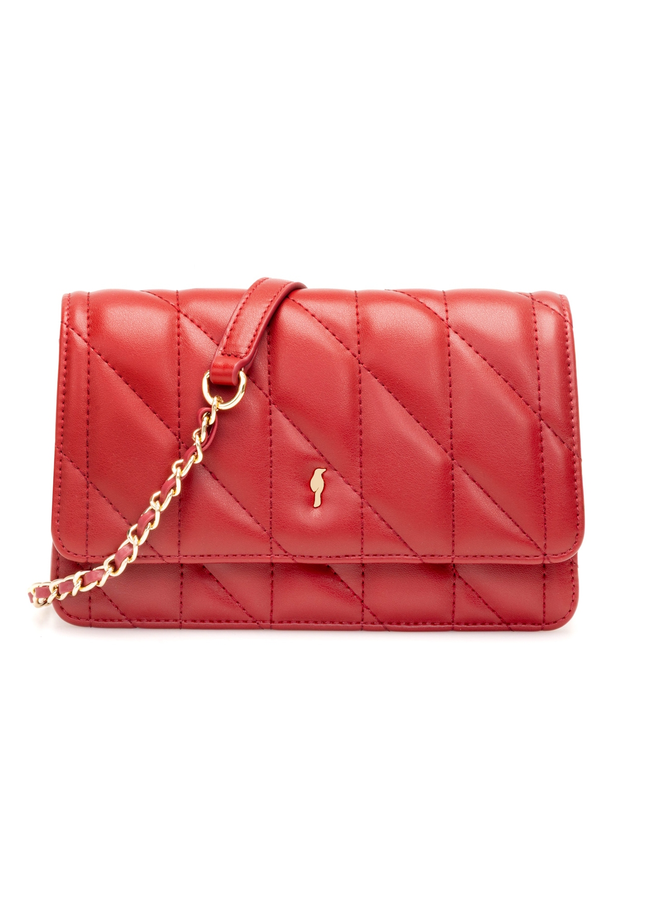 Small quilted women's handbag in red color TOREC-1150-4B(W26), front product view on white background.