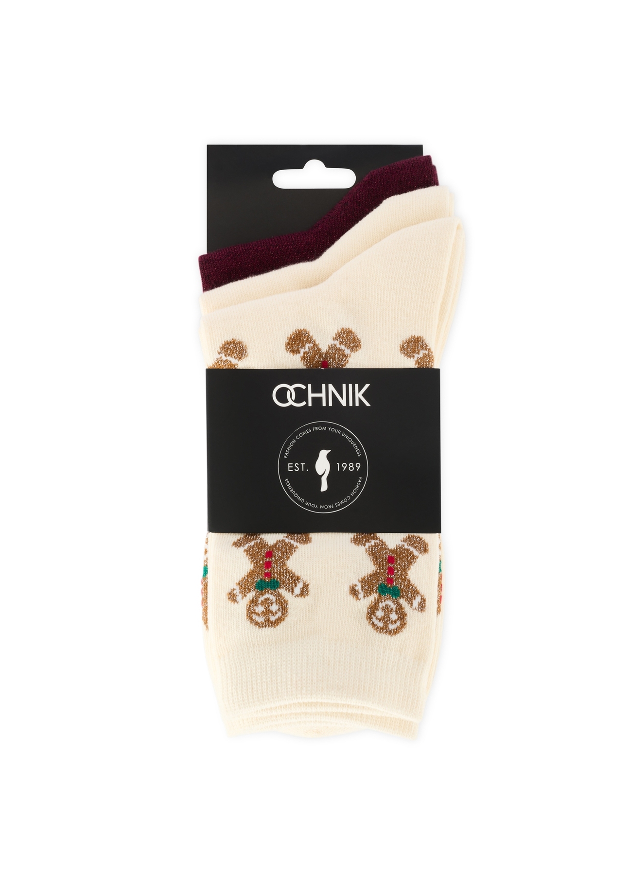 Set of women's Christmas socks ZESDT-0035-15(Z25), view of the product in the packaging on a white background.
