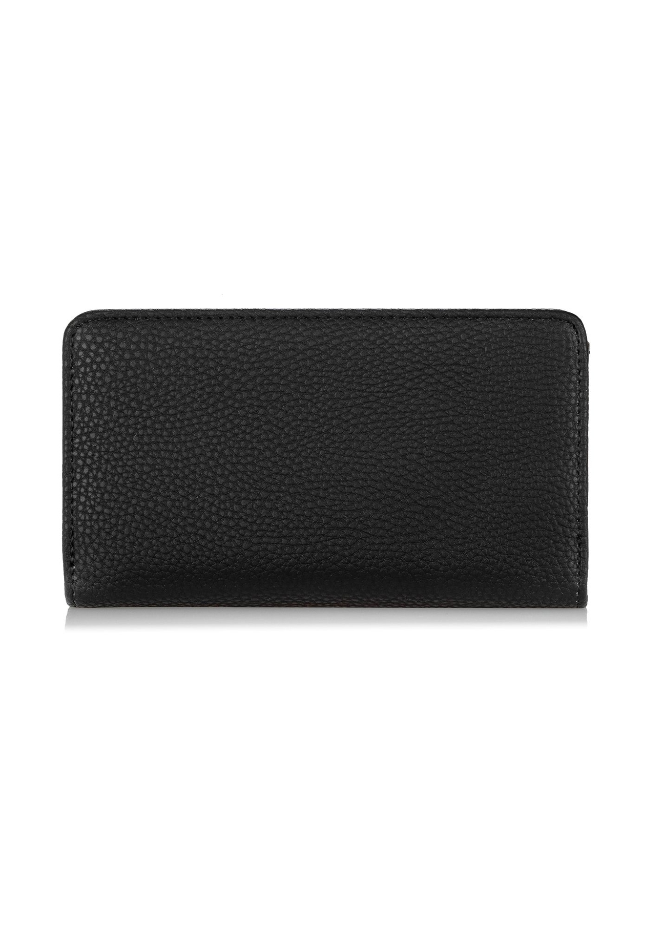 Black women's wallet with logo POREC-0362-99(W24)-04