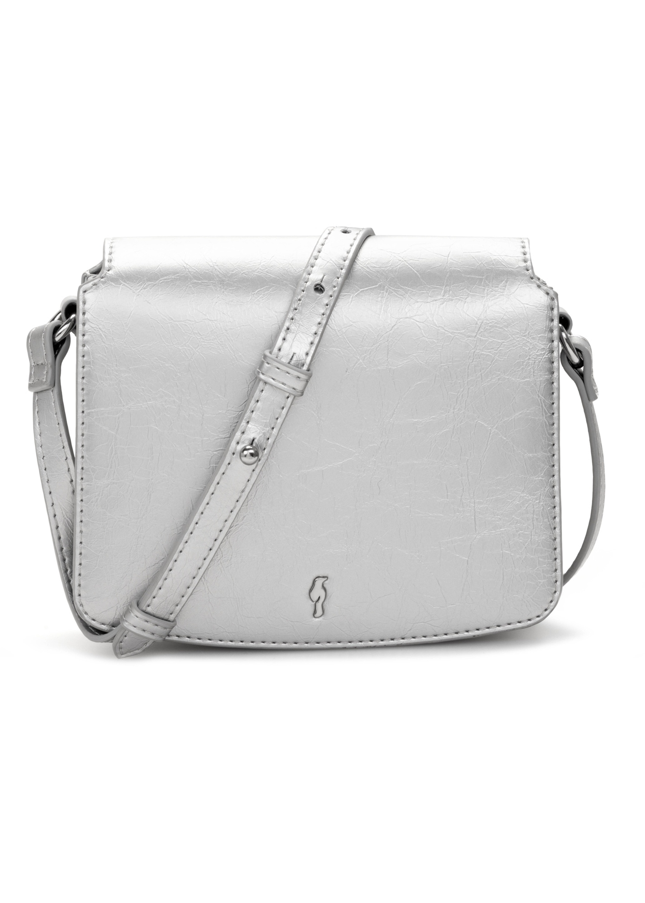 Silver women's handbag TOREC-1070-91(Z25), front product view on white background.