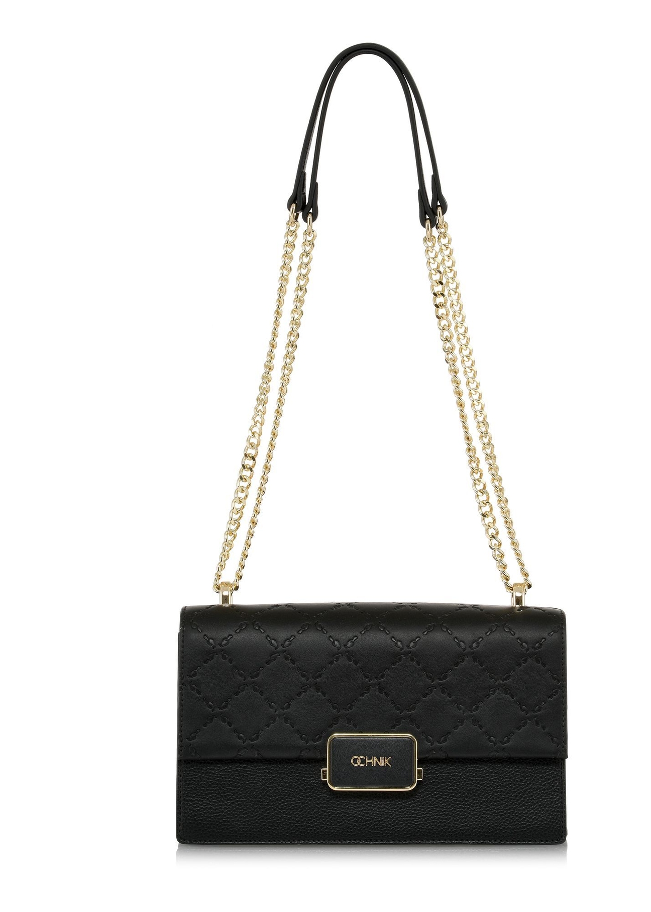 Black women's messenger bag TOREC-0984A-99(Z25) - front product view on white background.