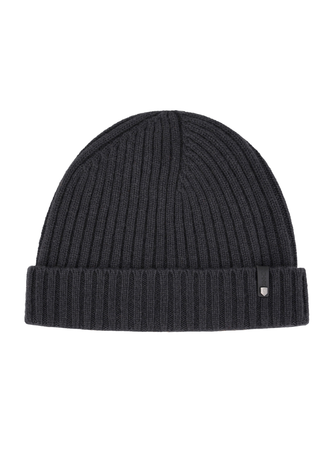 Graphite men's cashmere cap CZAMT-0100-9D(Z26), front product view on white background.
