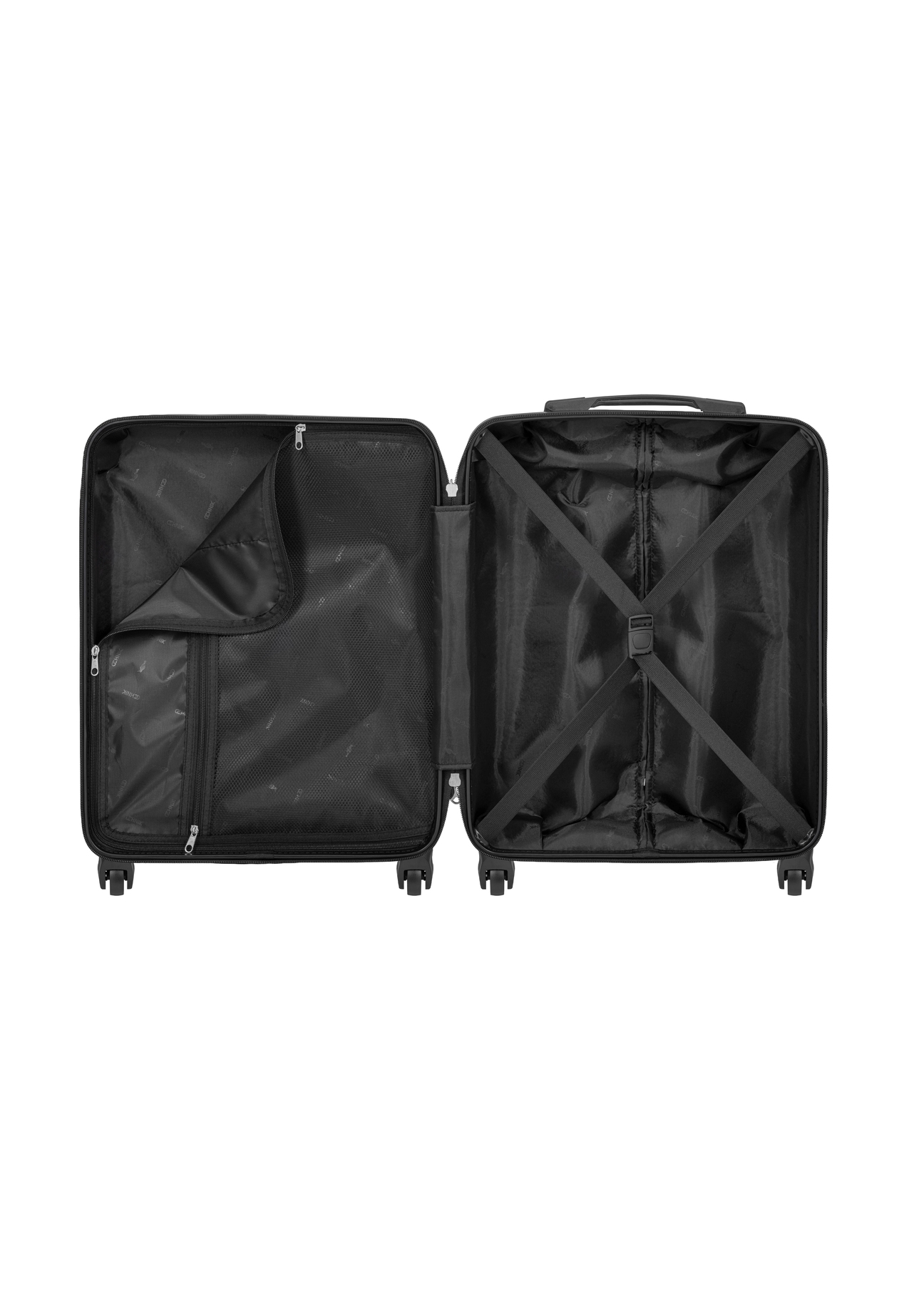 Small suitcase on wheels WALAB-0083-2B-19(W26) - product view from above, on a white background.