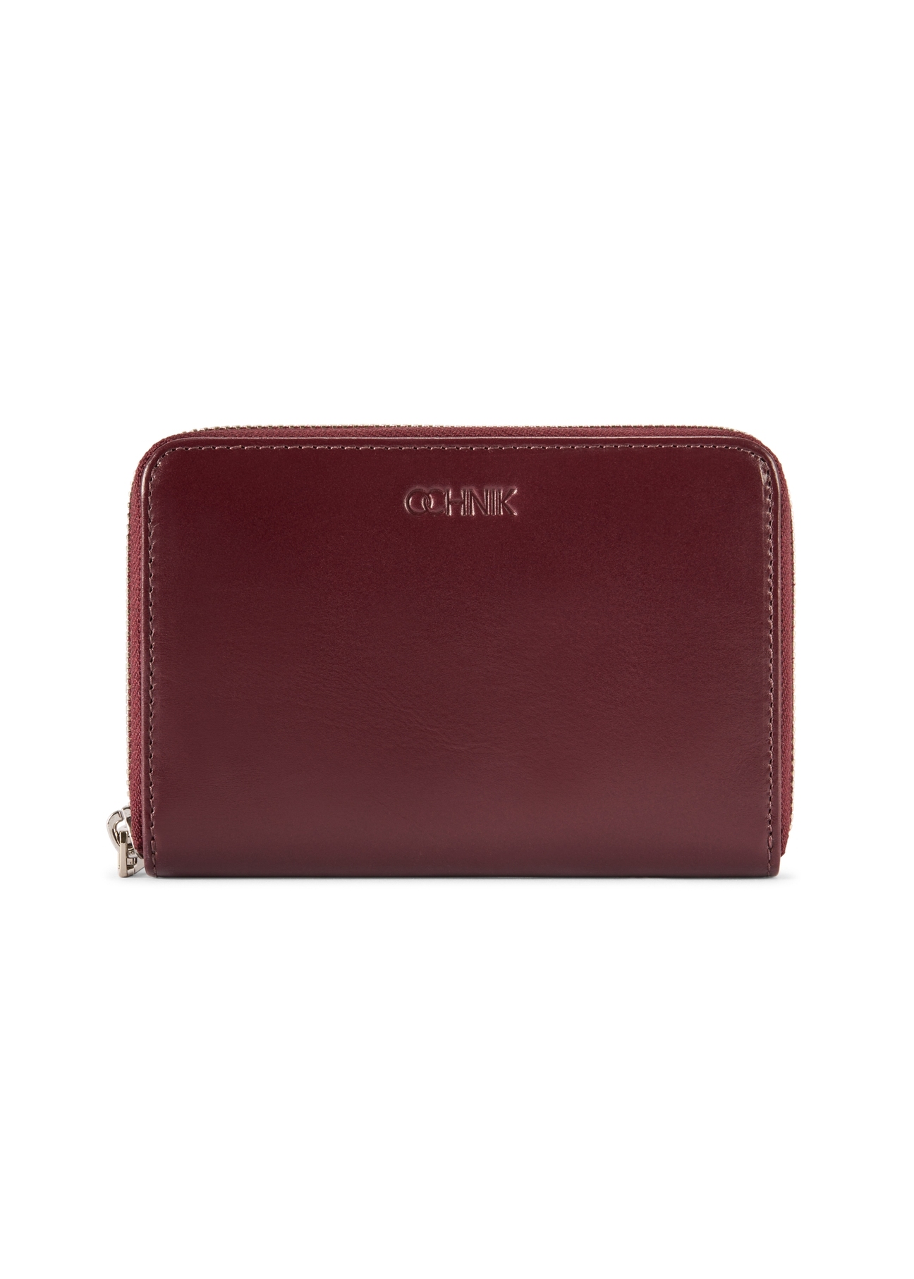 Burgundy leather women's wallet PORES-0976-49(Z25), product view from the front on a white background.
