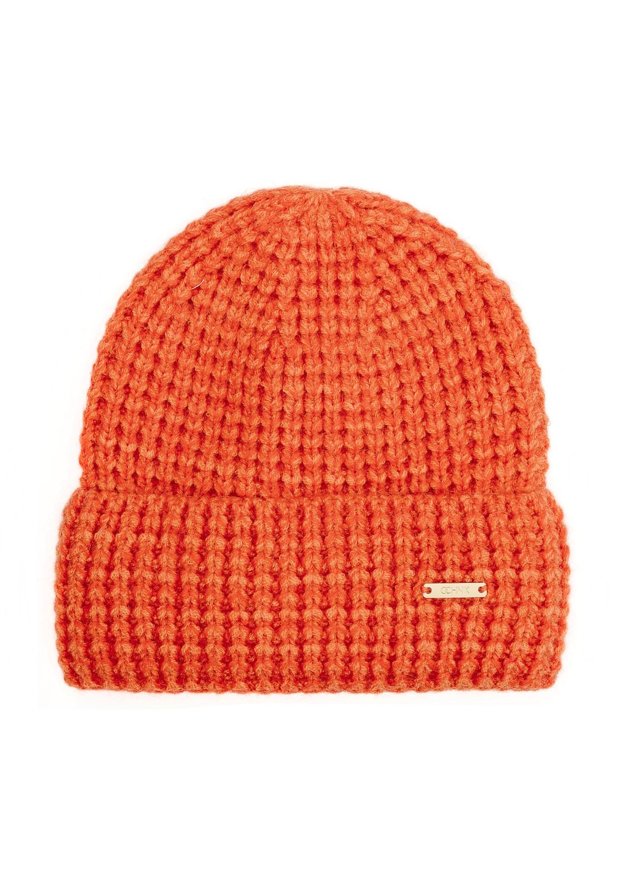 Orange women's hat CZADT-0204-30(Z25), front product view on white background.