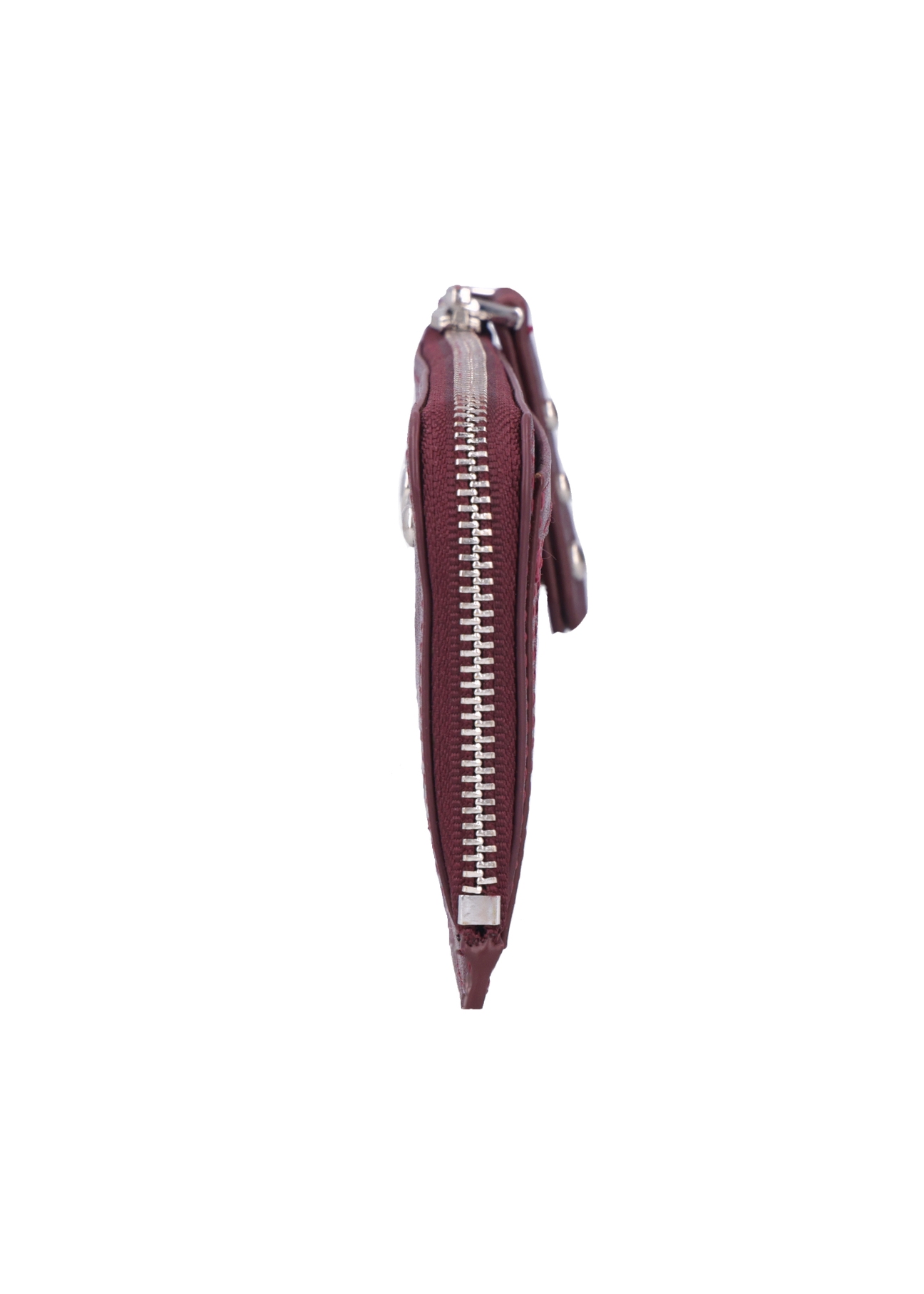 Burgundy women's wallet POREC-0447-4D(Z26), side product view on white background.