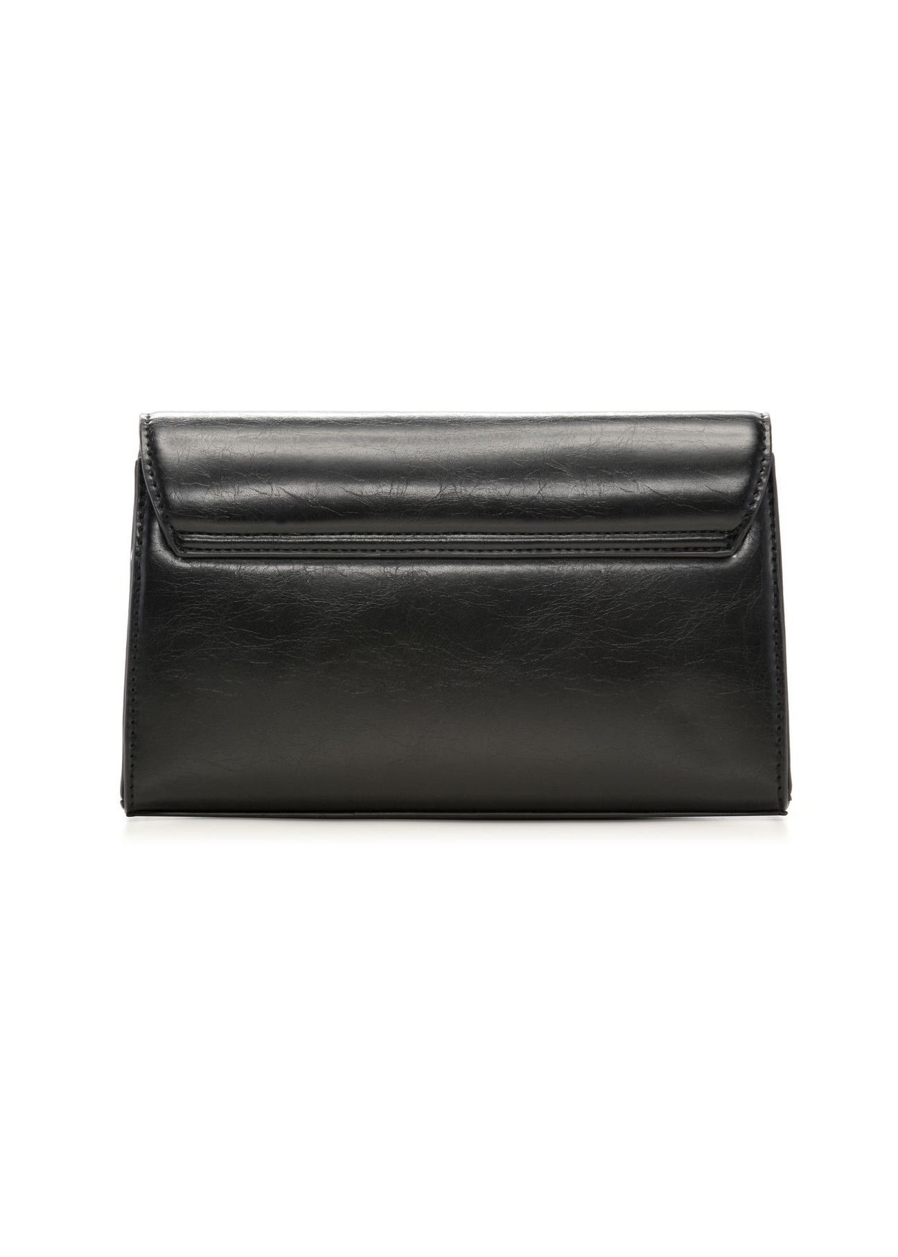 Small black women's handbag made of imitation leather TOREC-1324-99(Z26) - product view from the back, on a white background.