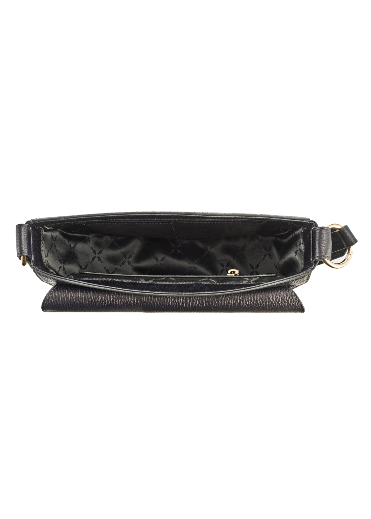 Leather semi-circular women's handbag TORES-1190-99(Z25), visible interior of the product, photo on a white background.