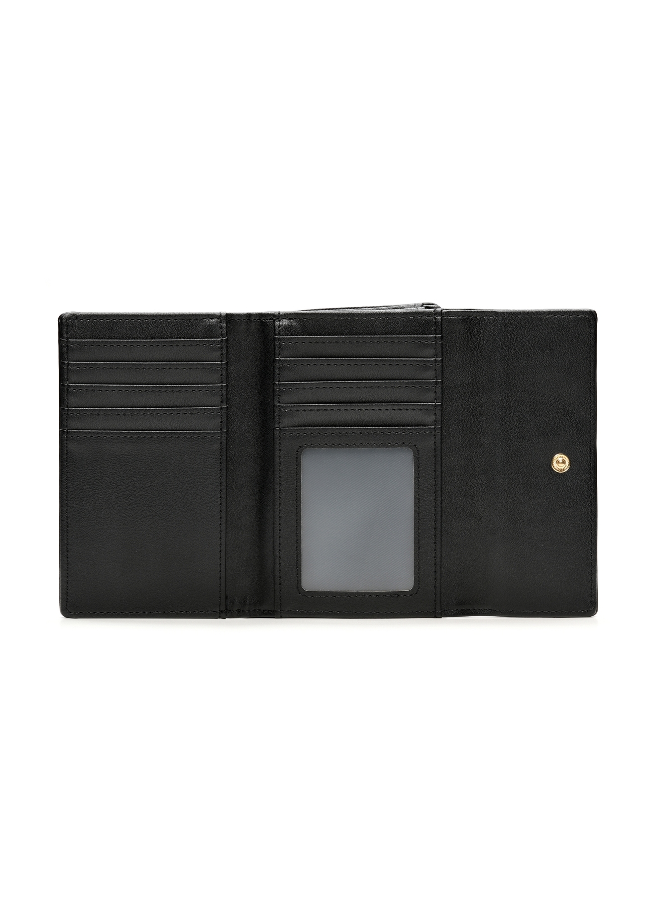Black women's wallet POREC-0426-99(Z25), product view from the inside on a white background.