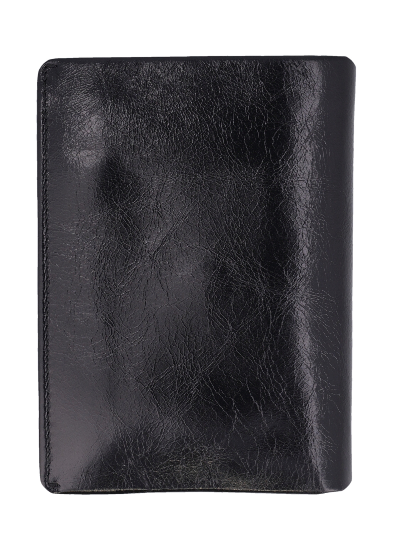 Black leather men's wallet PORMS-0723-9P(Z26), rear view on a white background.