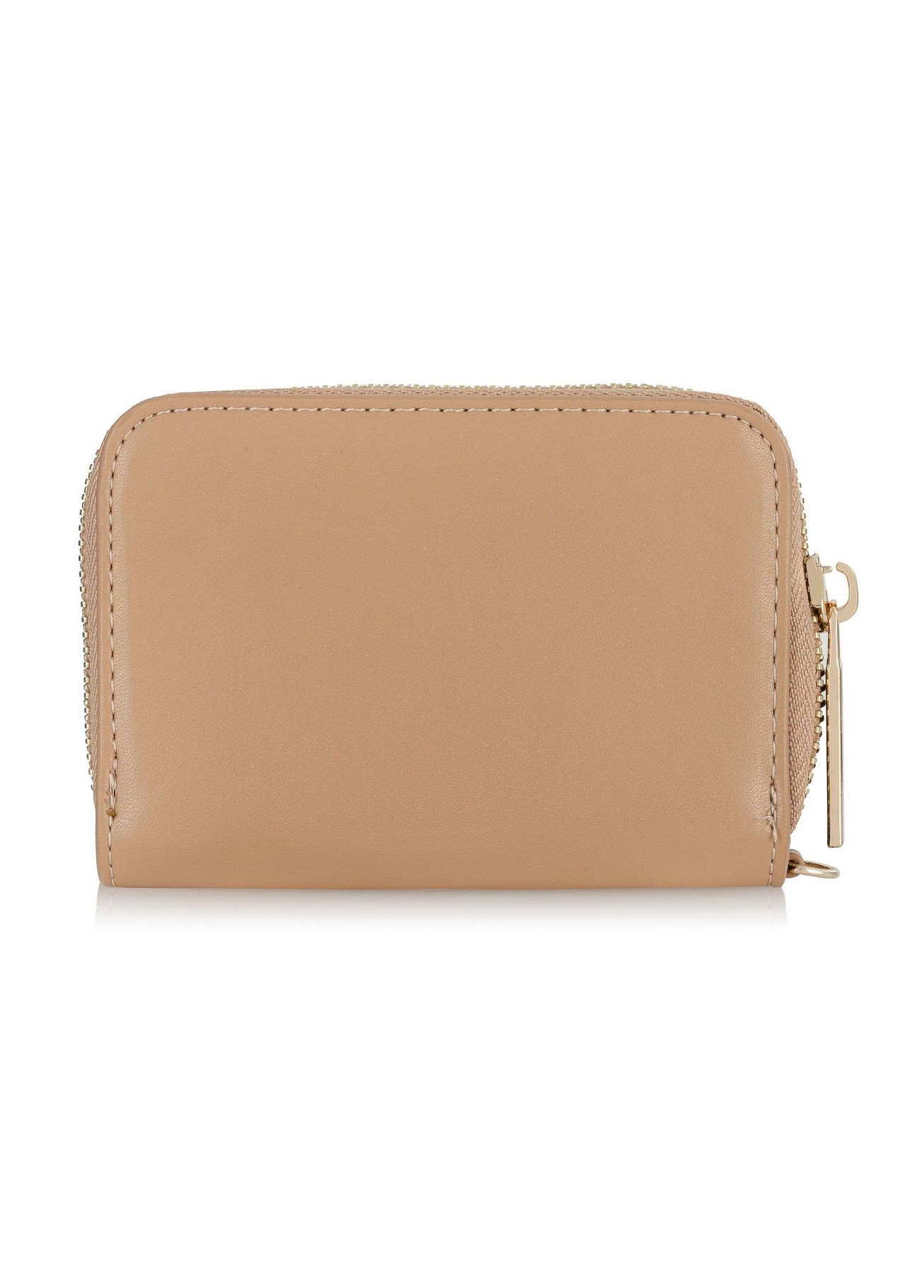 Women's small beige wallet with strap POREC-0319-81(W23)-04