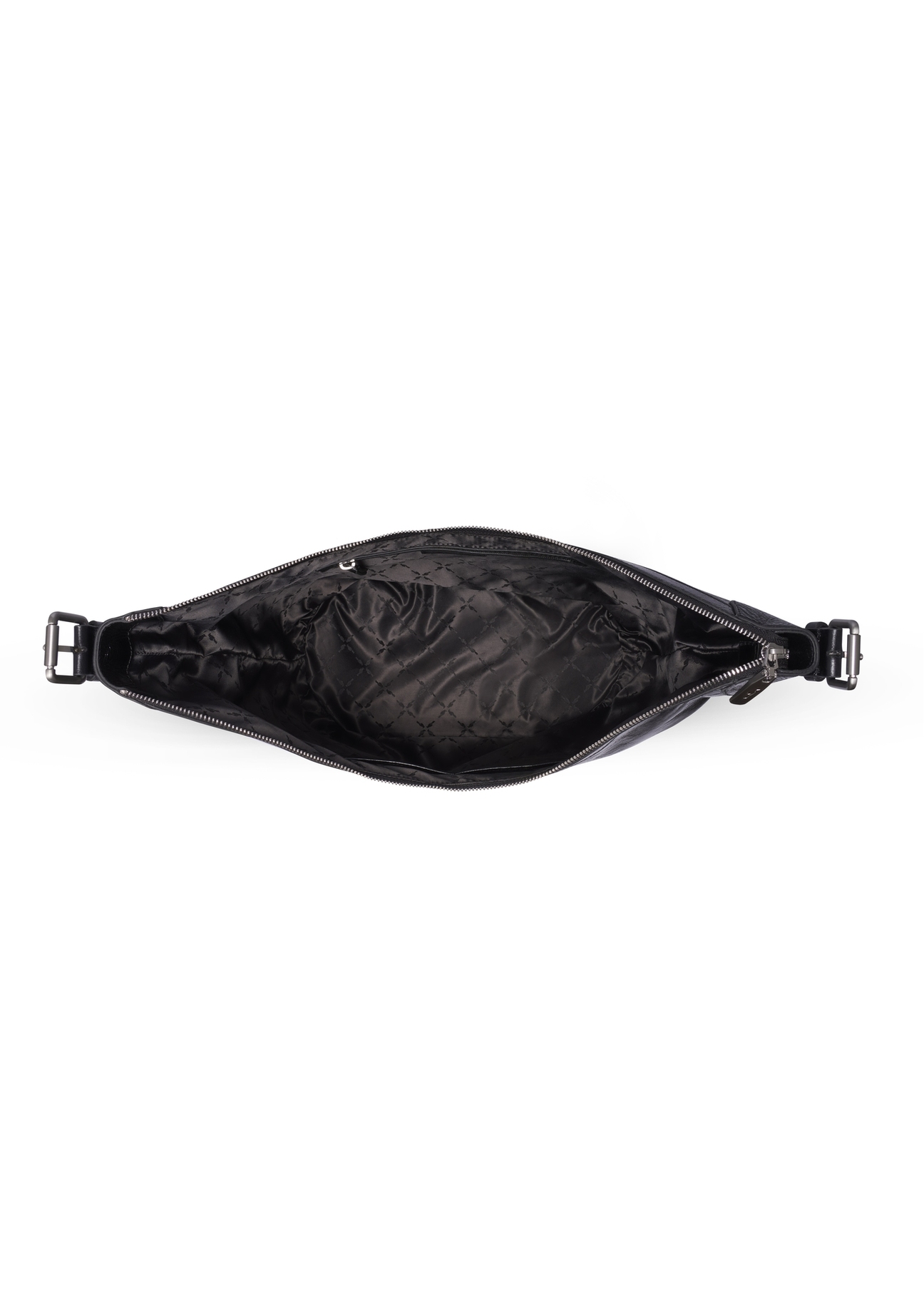 Black large shopper bag TORES-1367-9F(Z26), top view of the product inside on a light background.