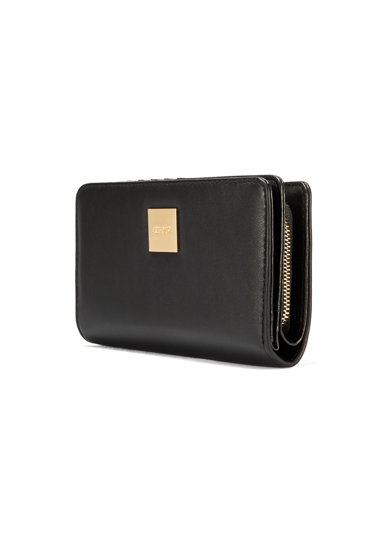 Black women's wallet with logo POREC-0362A-99(W25)