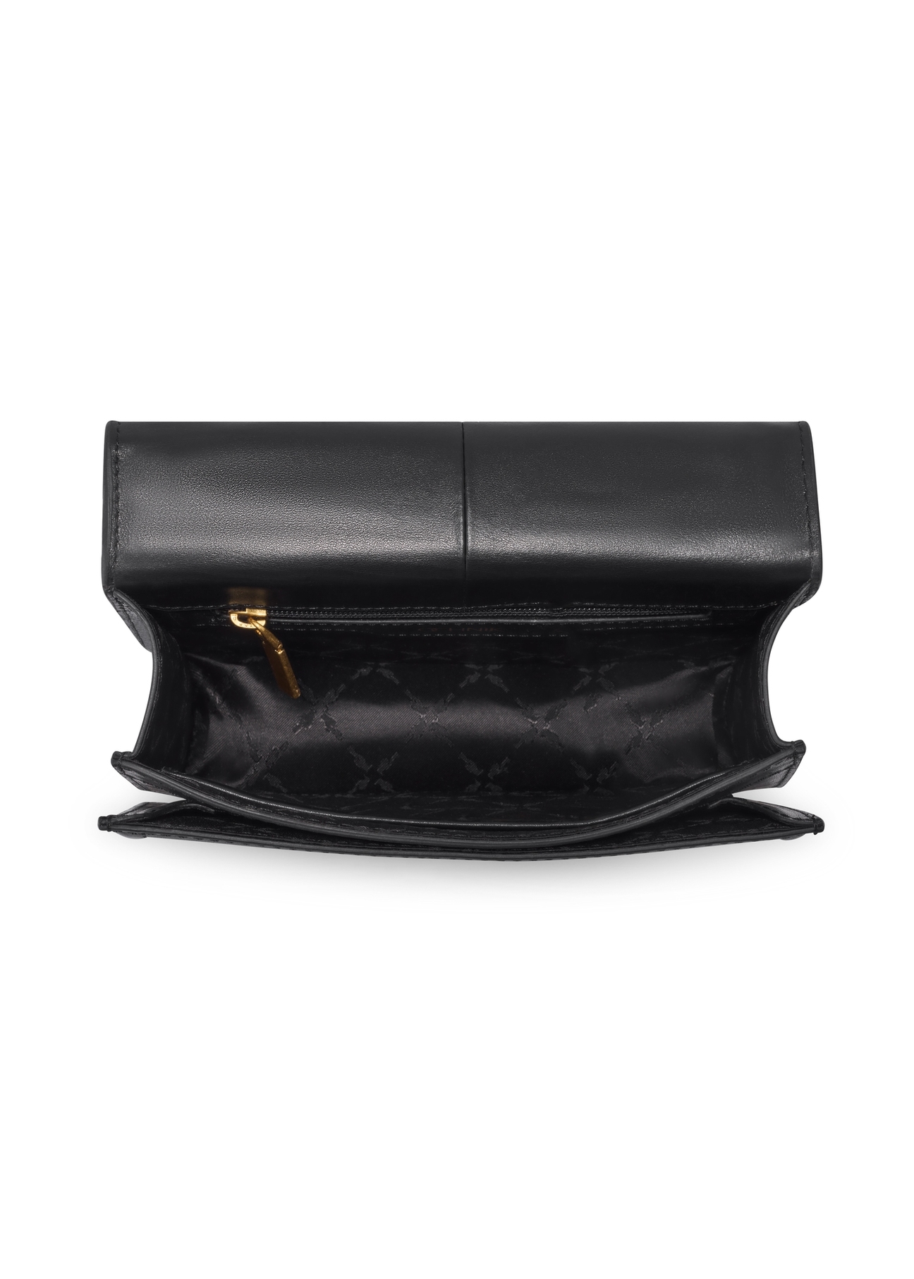 Black small women's handbag with decoration TORES-1393-99(Z26), product view inside on white background.