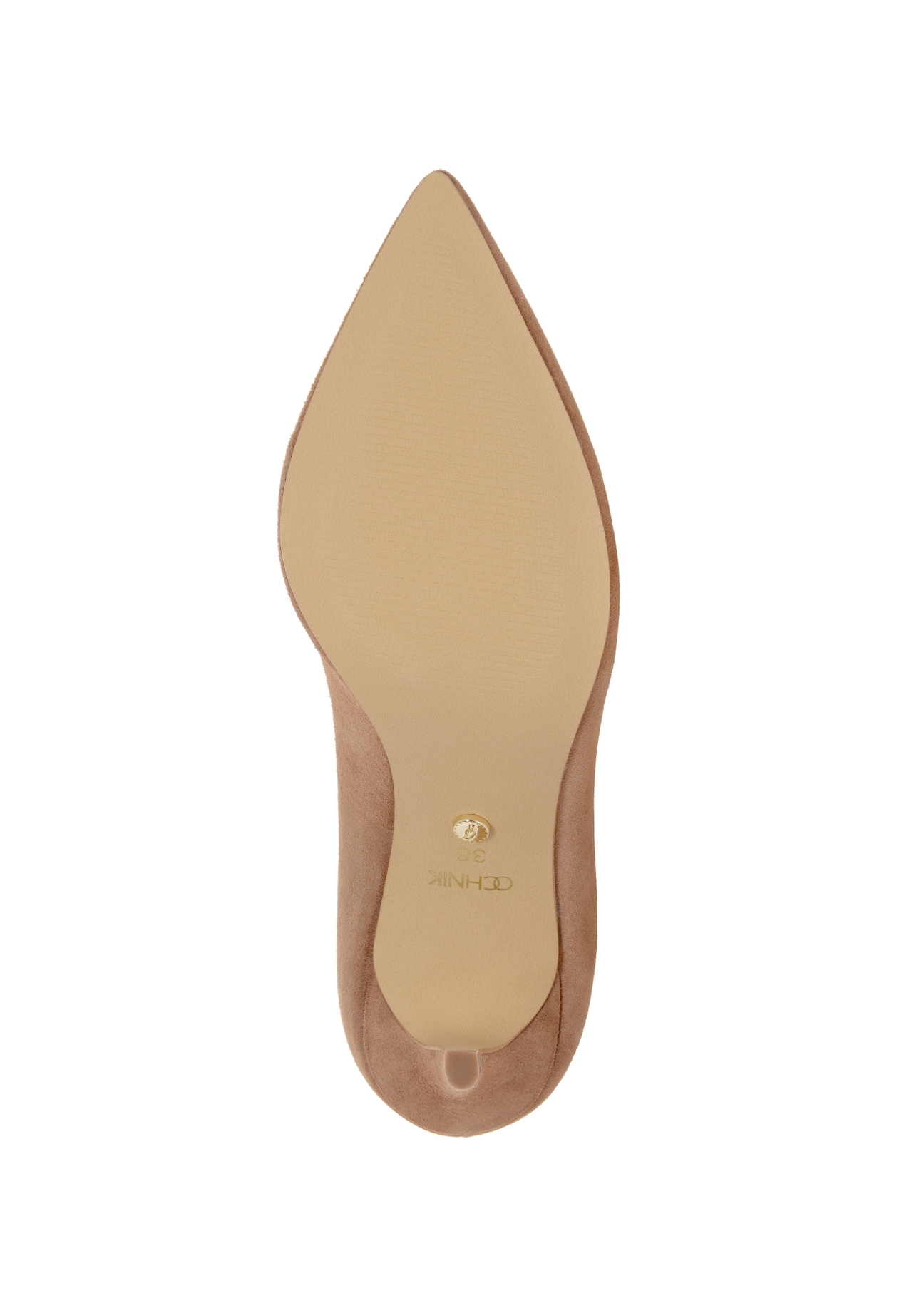 Beige velour stilettos for women BUTYD-0710-59(W24)-06