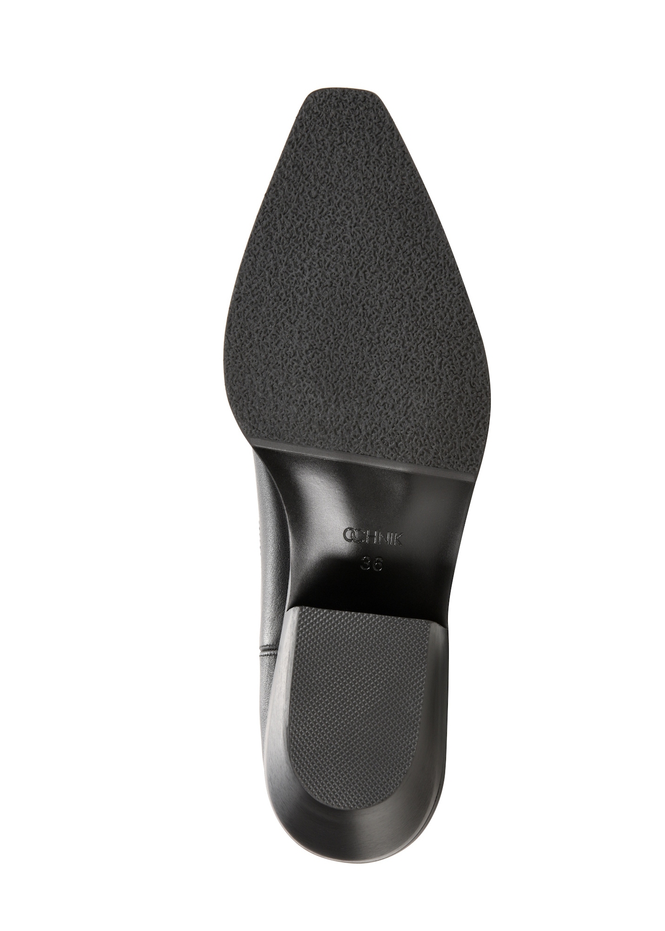 Women's leather ankle boots BUTYD-1209-99(Z25), view of the sole of the product on a white background.