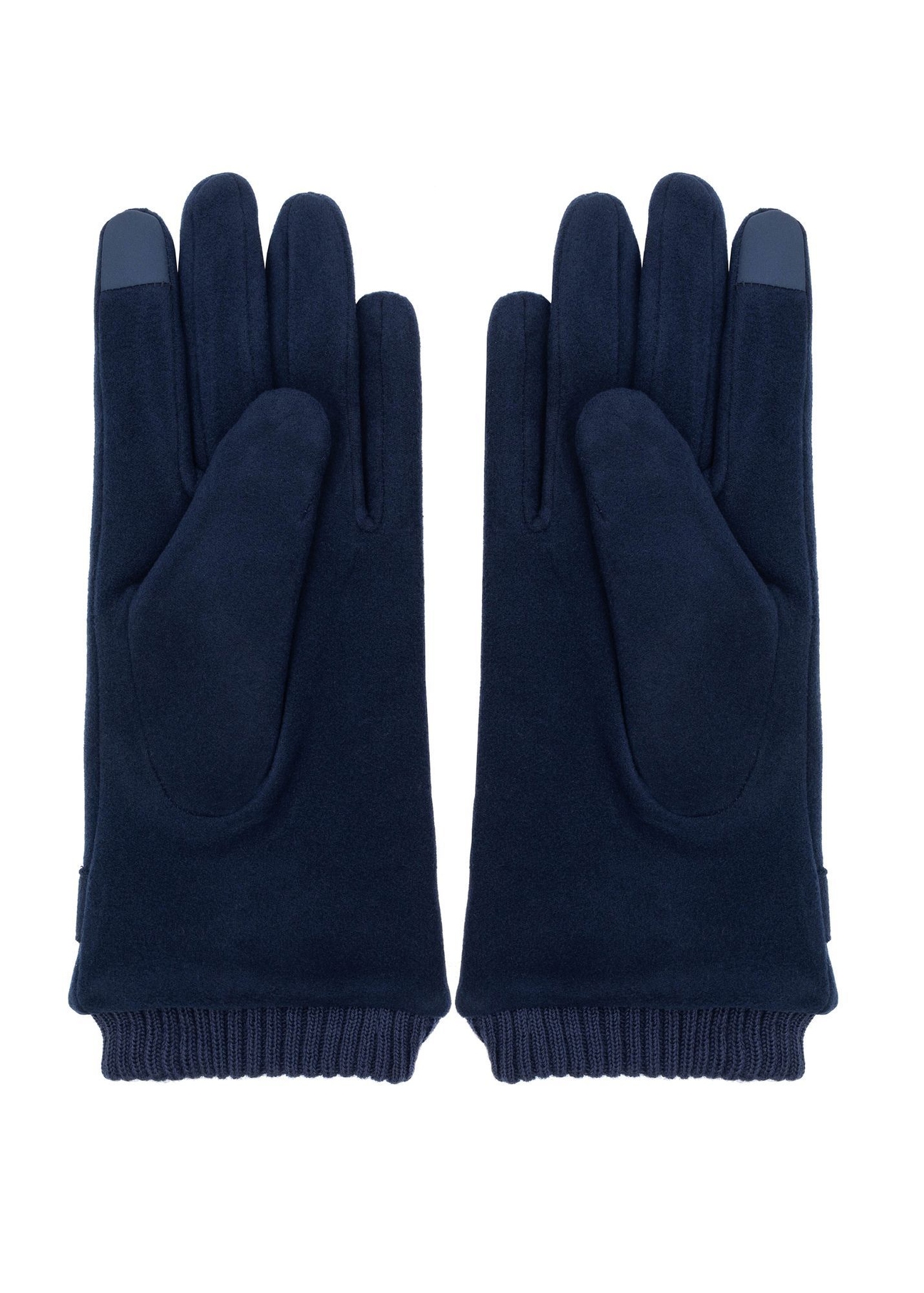 Navy blue insulated men's gloves REKMT-0004-7D(Z26) - product view from above, on a white background.