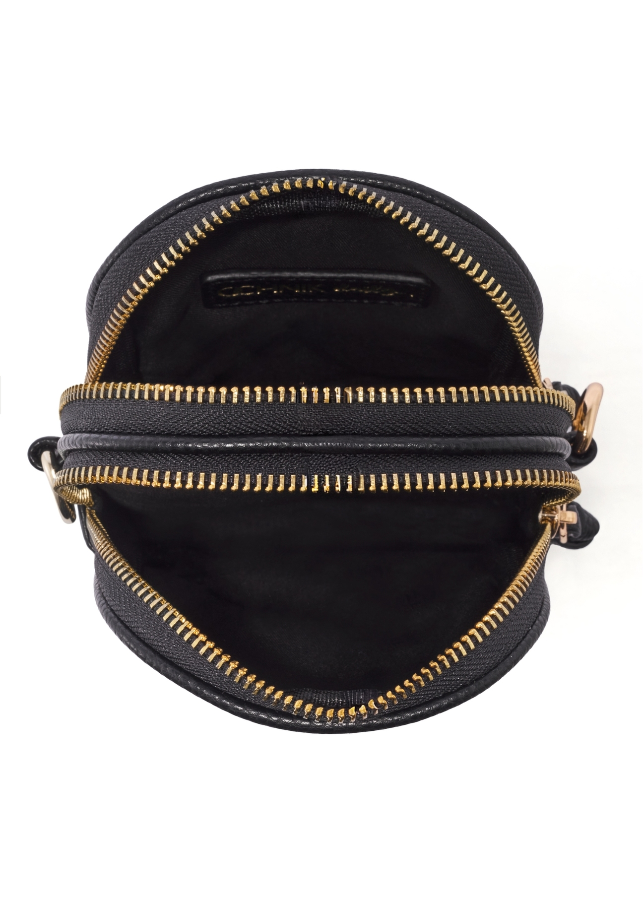Black mini women's phone bag TOREC-1368-9I(Z26), product view from above on a white background.