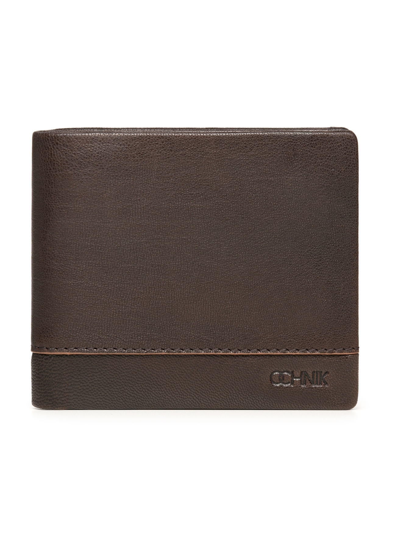 Brown leather men's wallet PORMS-0667-89(Z25), product view from the front on a white background.