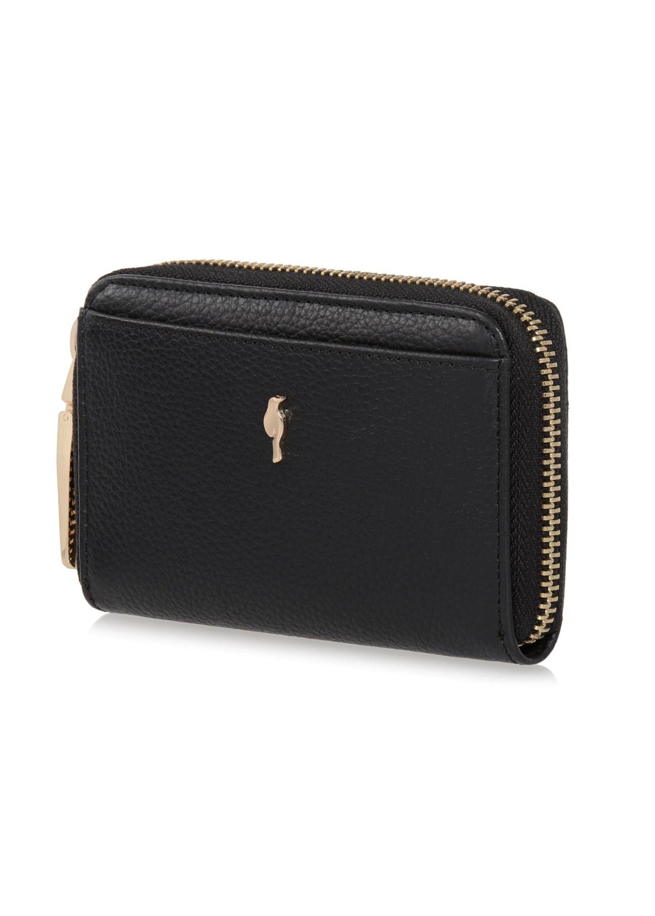 Women's black leather wallet PORES-0832-99(W23)-03