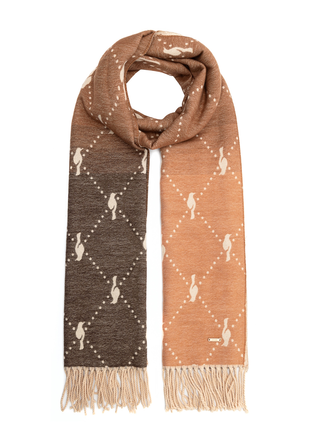 Large double-sided women's scarf SZADT-0160 A-24(Z 25), front product view on a white background.