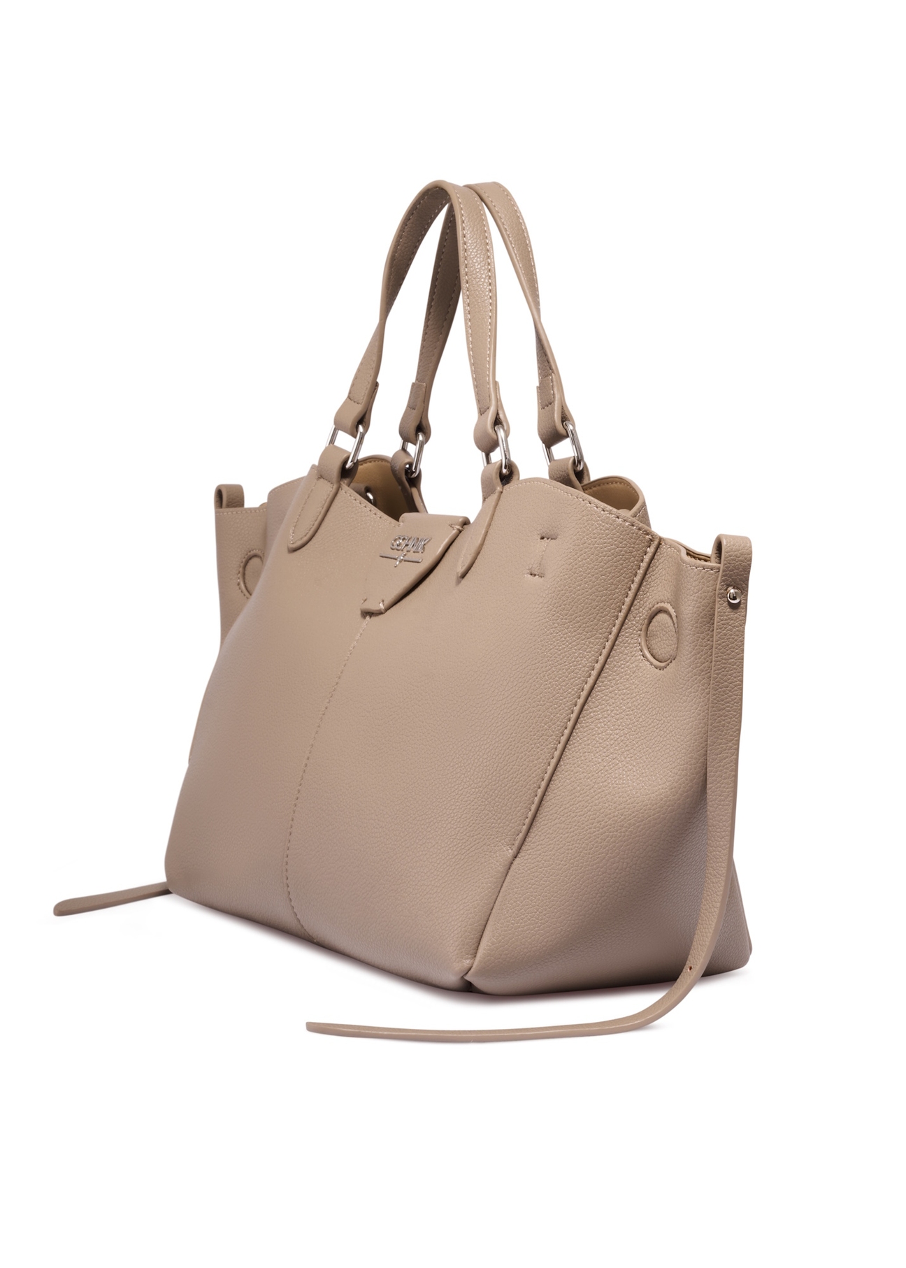 Beige women's shoulder bag TOREC-1231-1B(Z26), diagonal product view on a white background.
